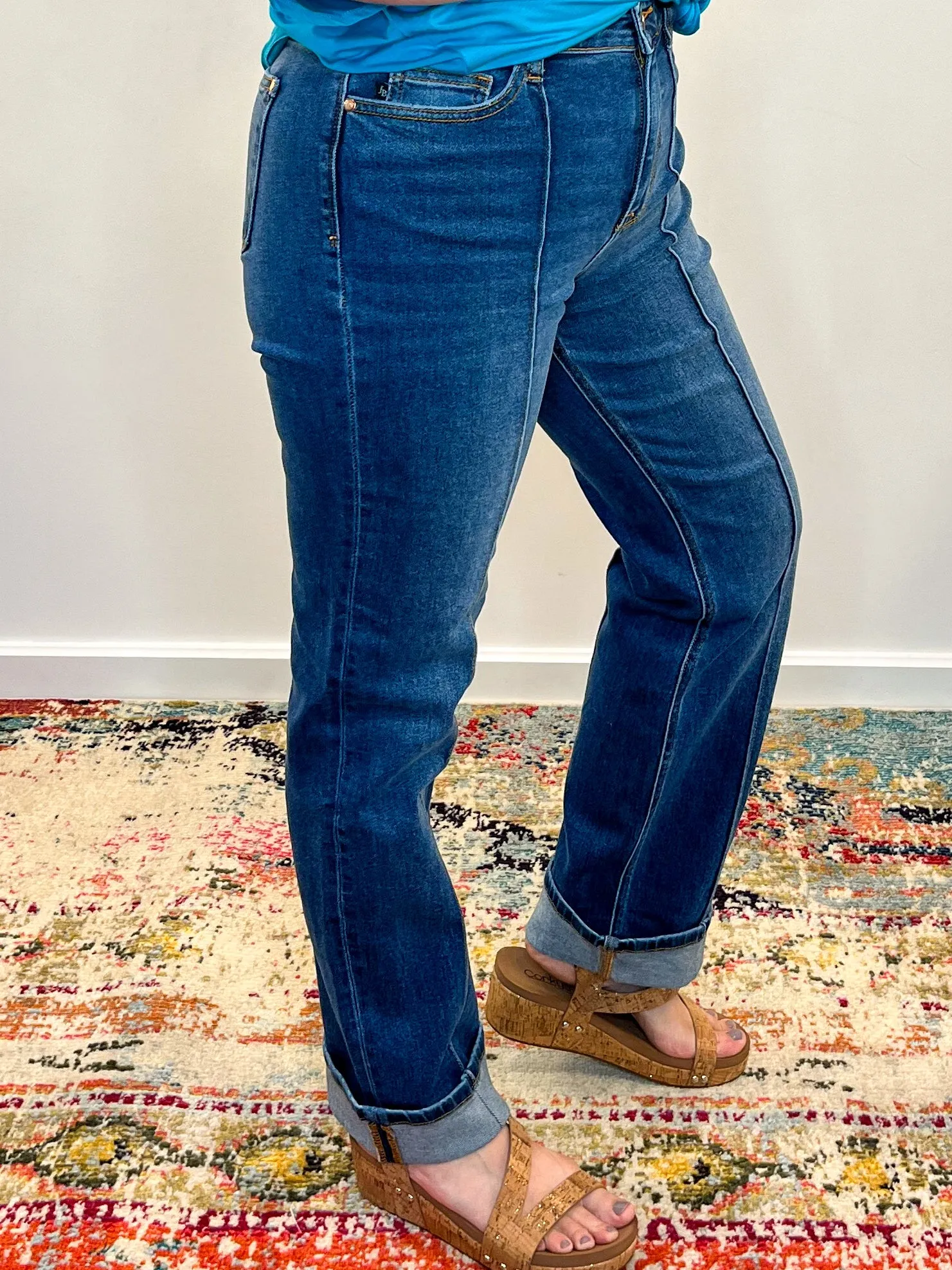 Judy Blue LiftLine Straight Jeans with Butt Lifting Seams