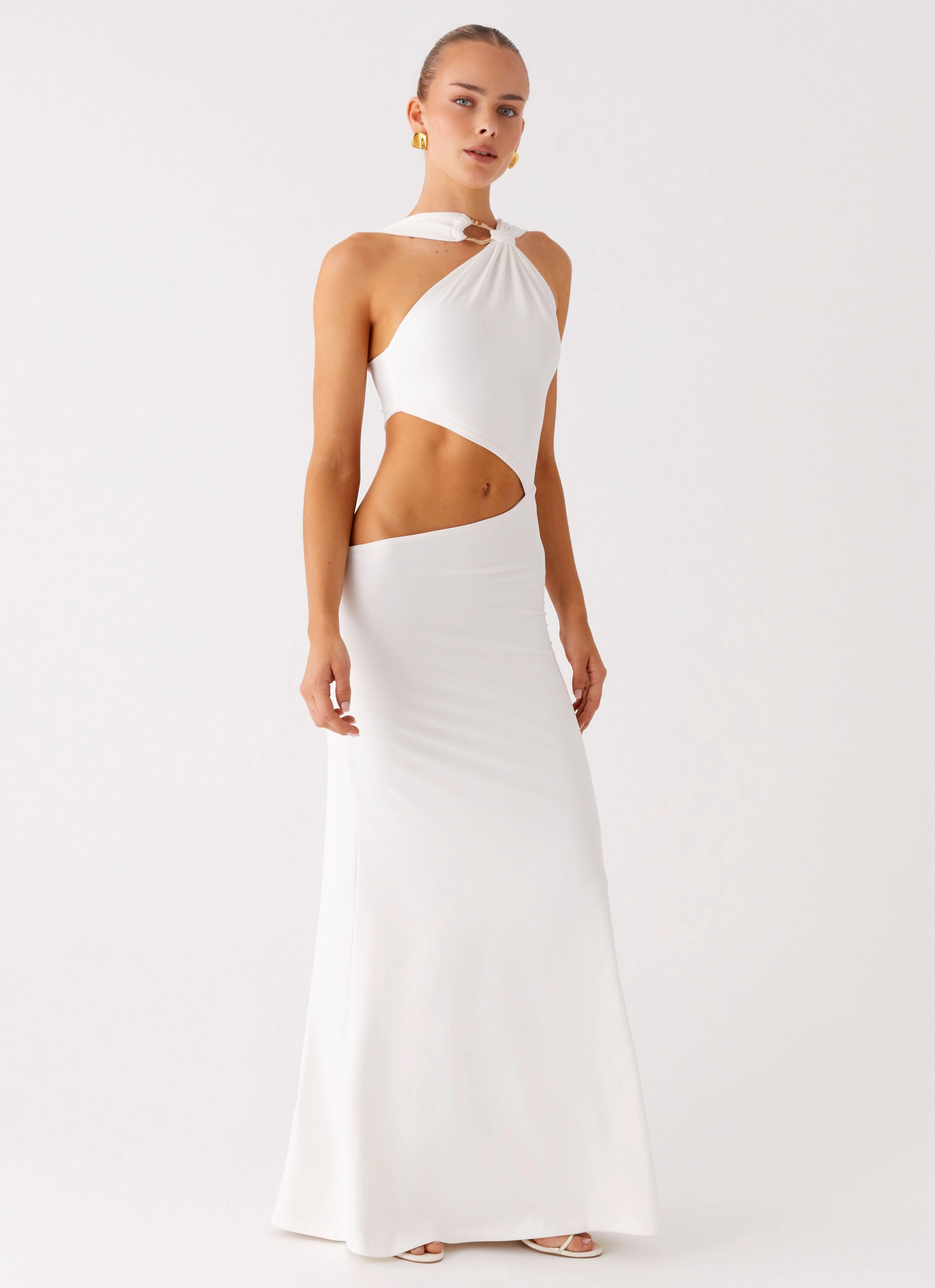 Juliander Knot Maxi Dress - White Fall Flow