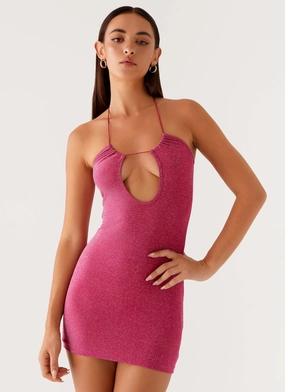 Jupiter Mini Dress - Raspberry BreathableFabric Relax Appeal