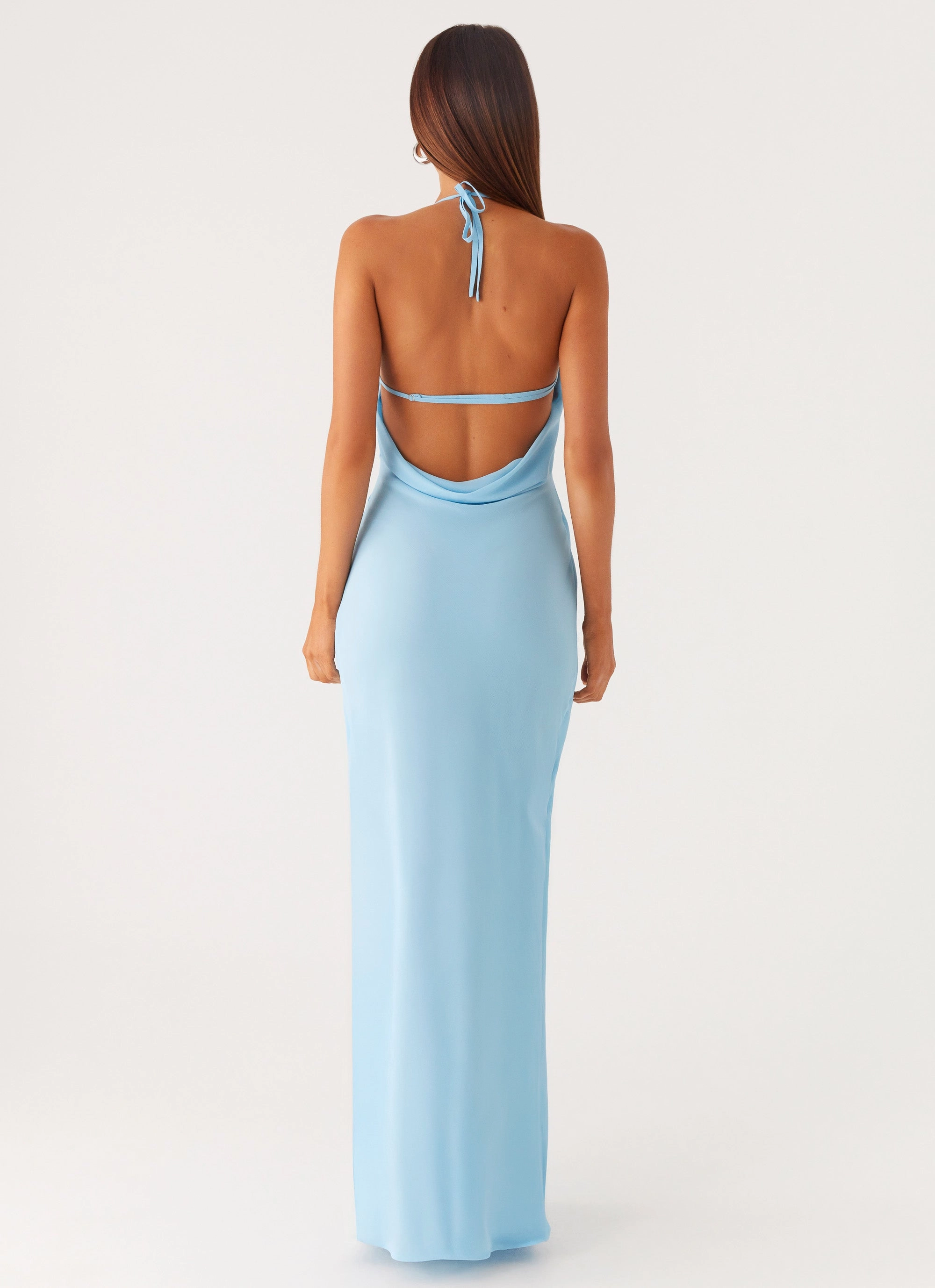 Just A Kiss Cowl Maxi Dress - Turquoise Timeless Wear Smart Detail