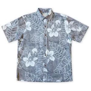 ka'anapali black REVERSE print hawaiian cotton shirt