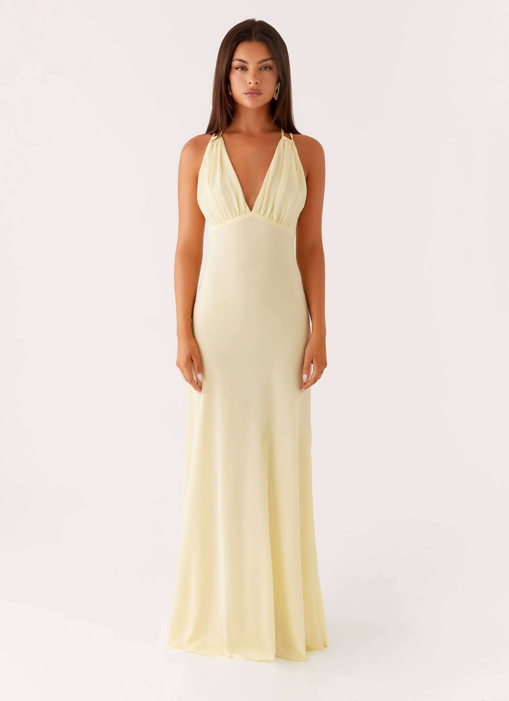 Chilly Weather Layer Kacia Maxi Dress - Lemon