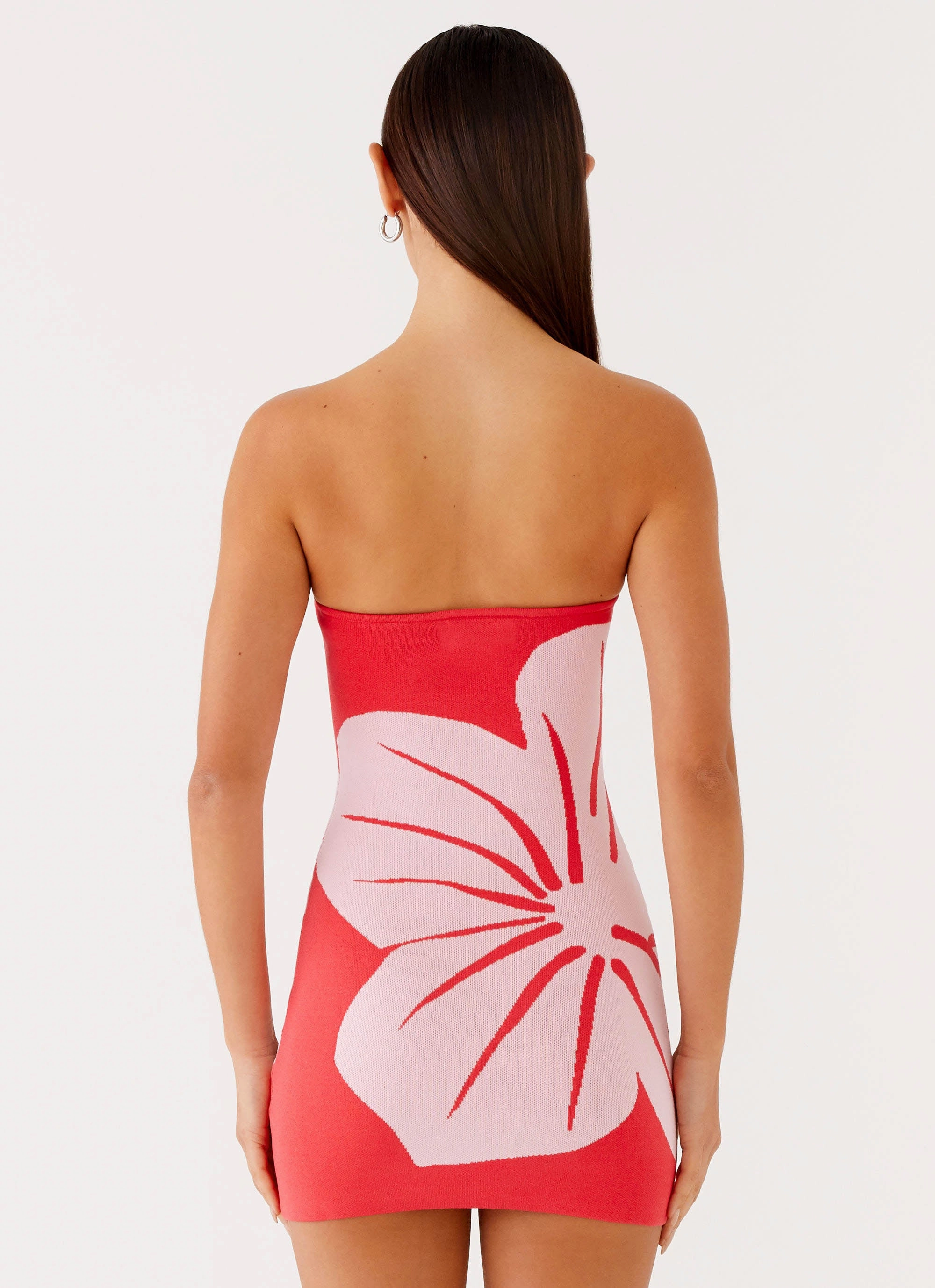 Kader Strapless Knit Mini Dress - Red Floral NonSlipClosure