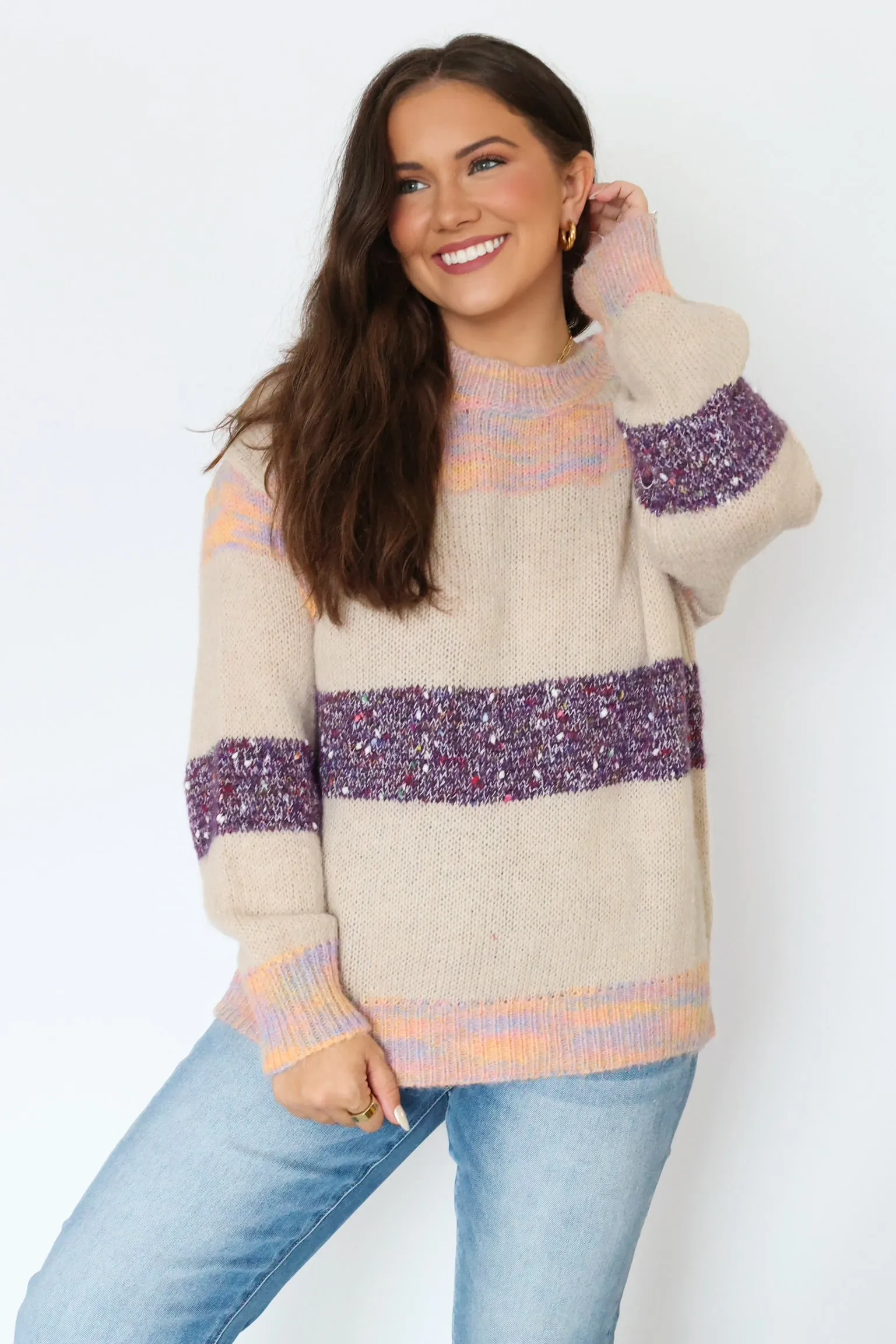 Adaptive Temperature Control Kai Sweater/ Beige Multi (FINAL SALE)