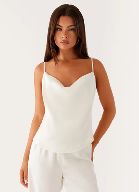 Kaia Cowl Neck Top - Butter Auxiliary Attachment Points