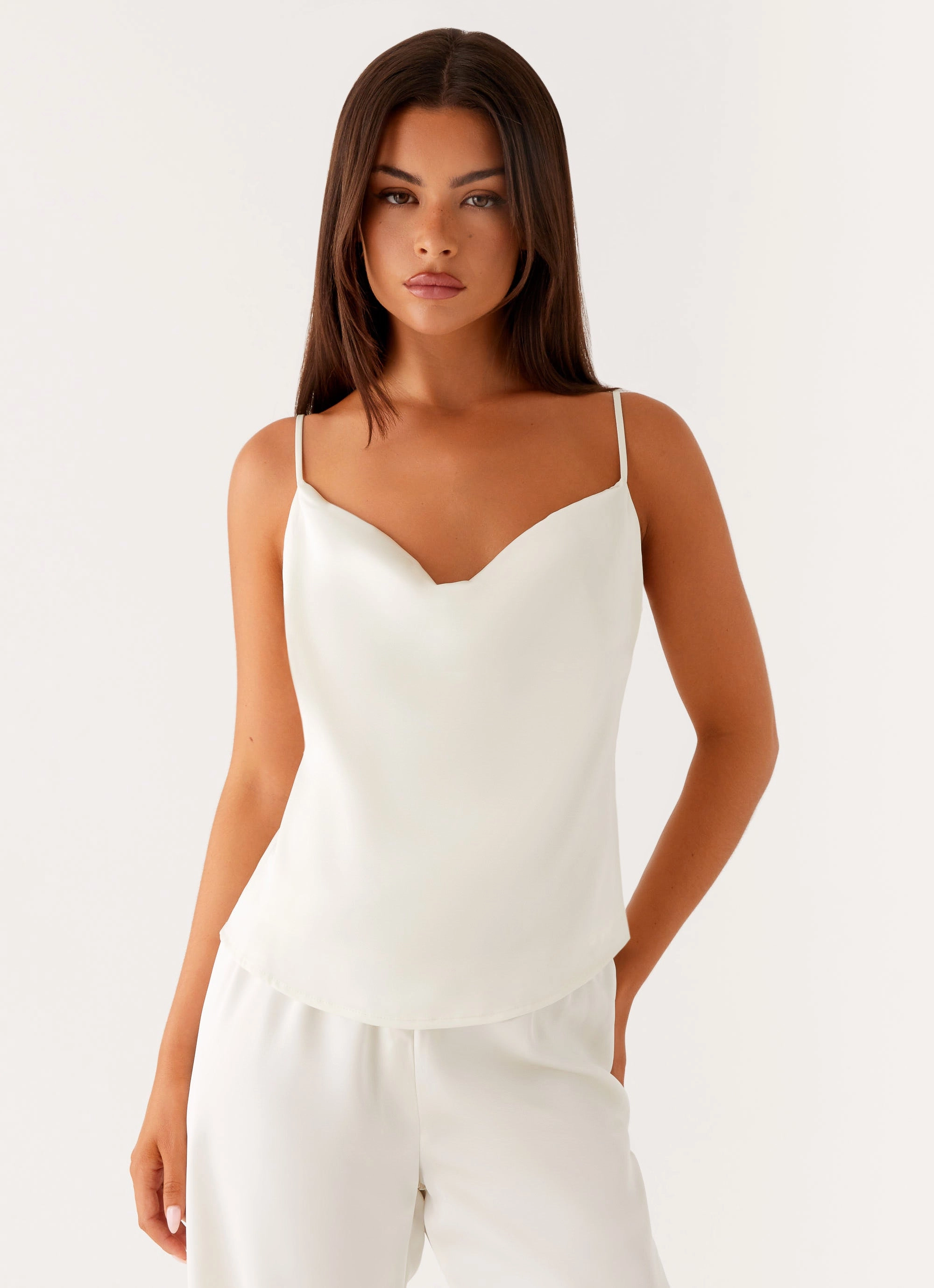 Kaia Cowl Neck Top - Butter Auxiliary Attachment Points