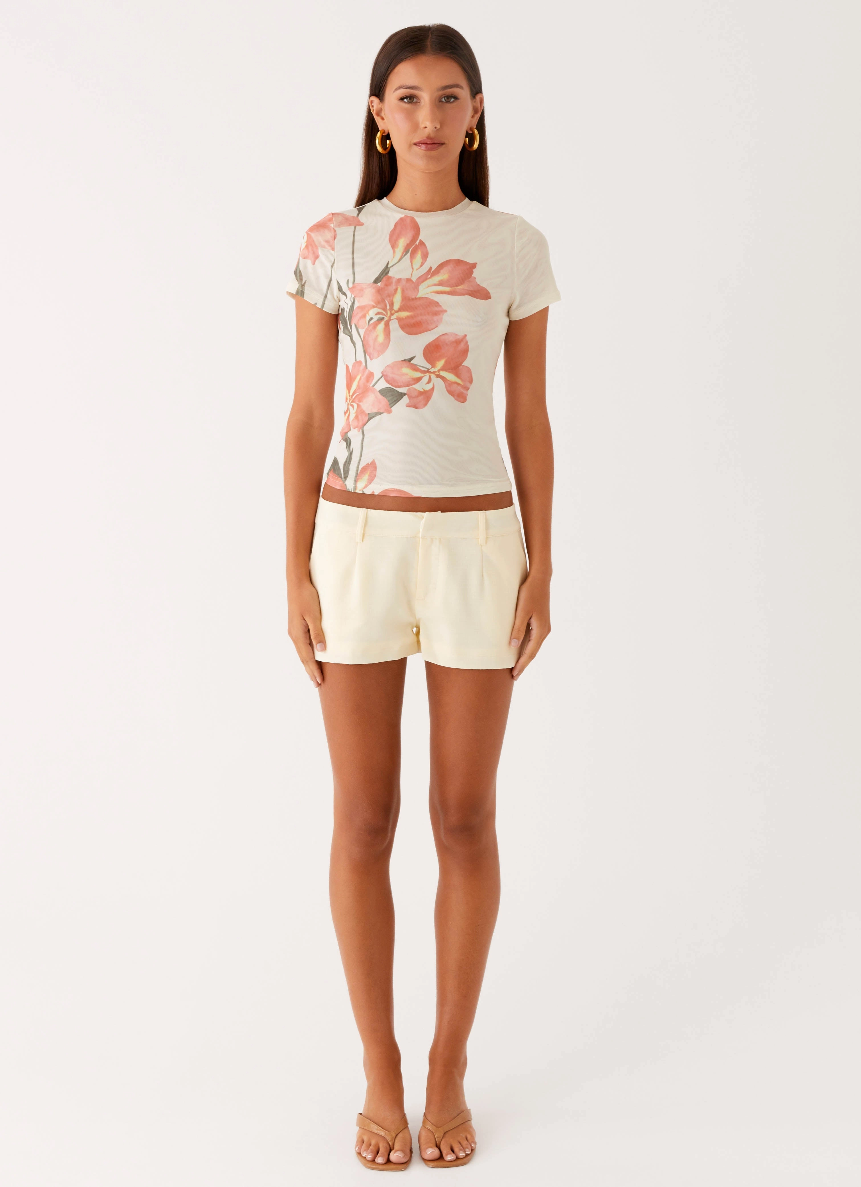 Comfy Cut Layered Comfort Kammy Low Rise Shorts - Butter