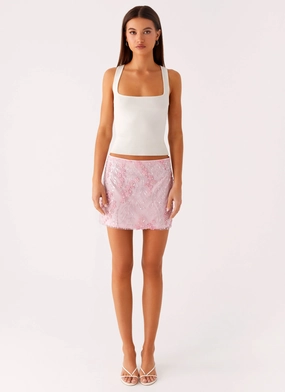 Kandi Mini Skirt - Pink FourWayStretch