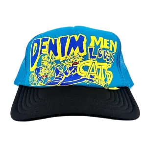 Kapital Denim Men Love Cats Trucker Hat Black Blue