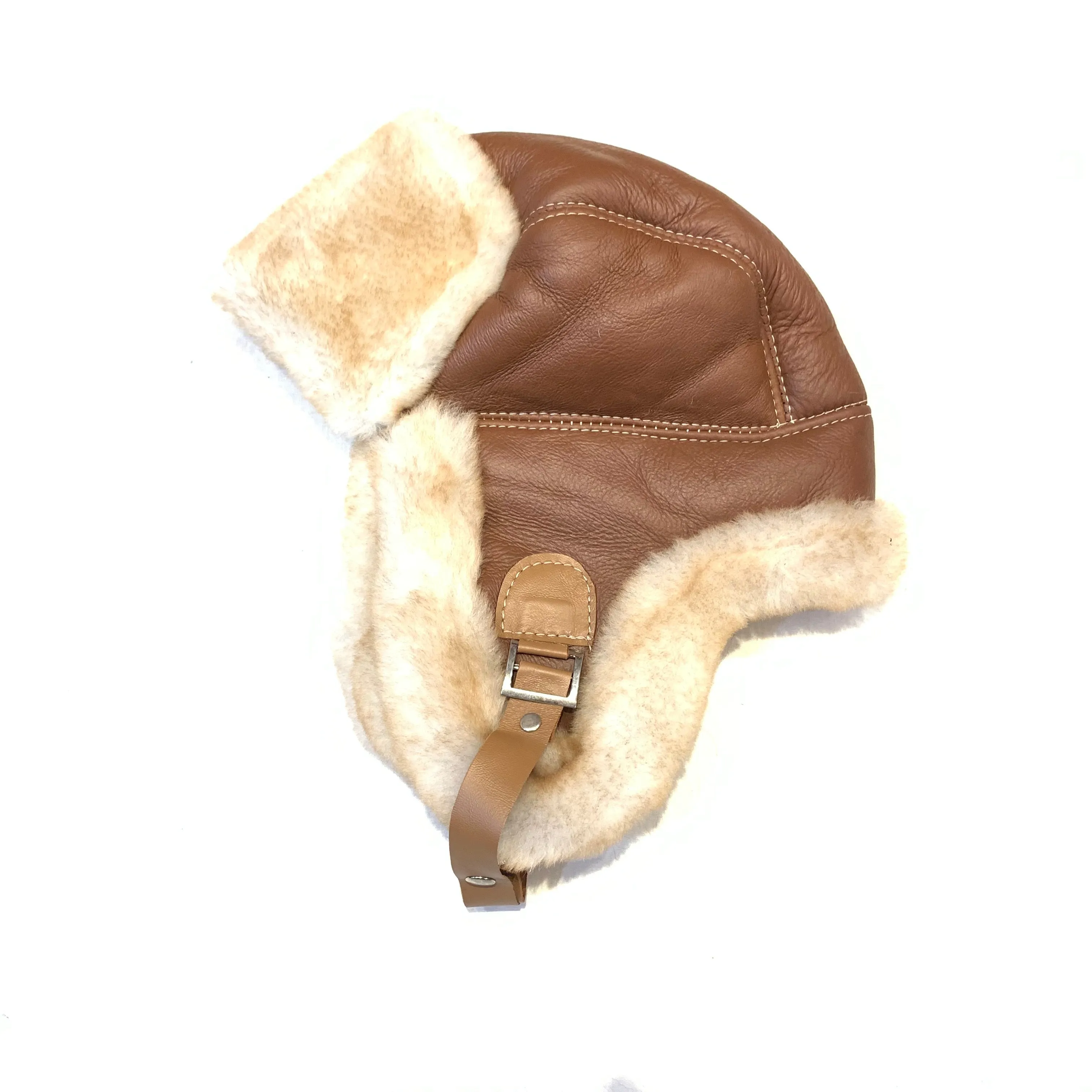 Kashani Cognac Shearling Aviator Hat