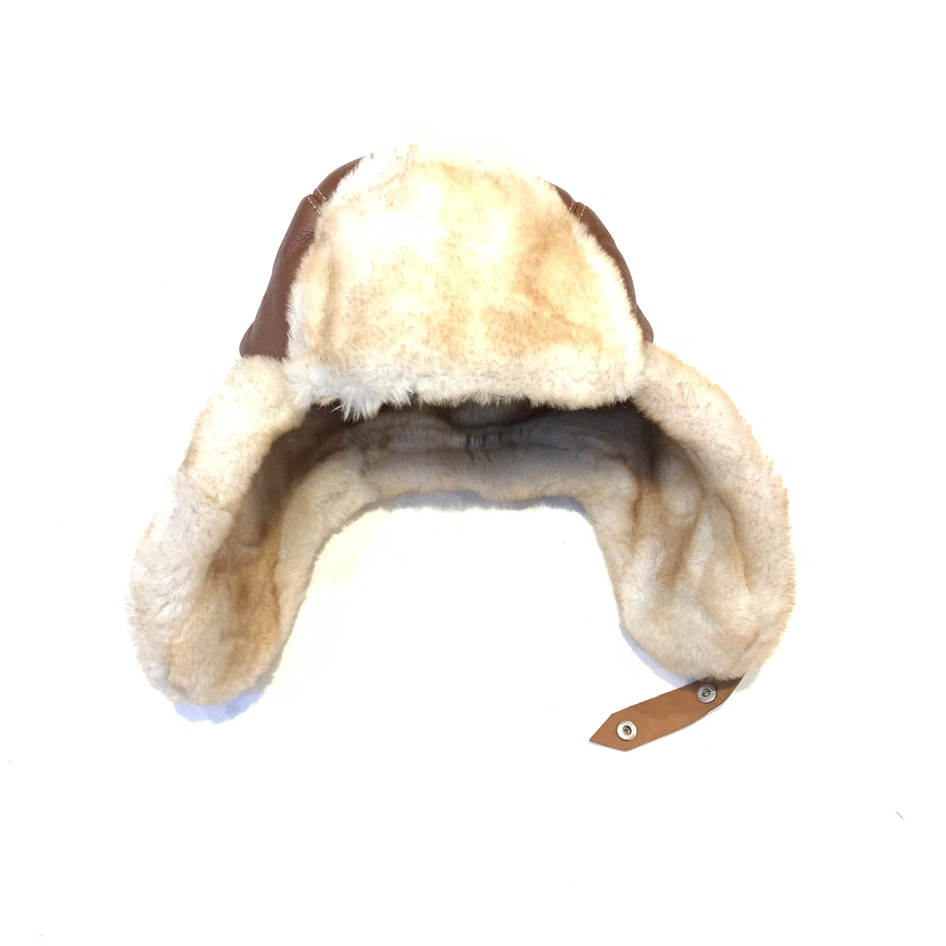 Kashani Cognac Shearling Aviator Hat