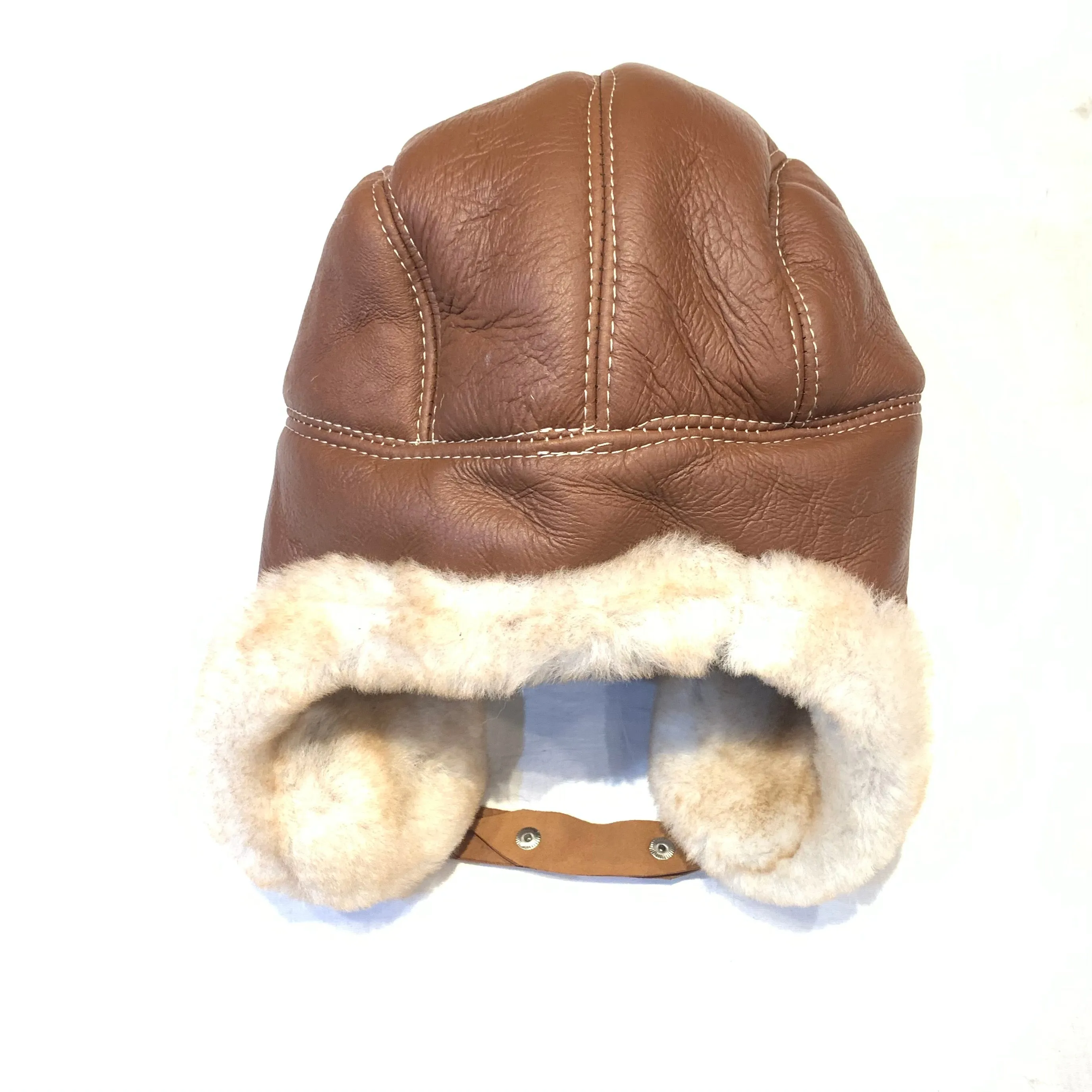 Kashani Cognac Shearling Aviator Hat