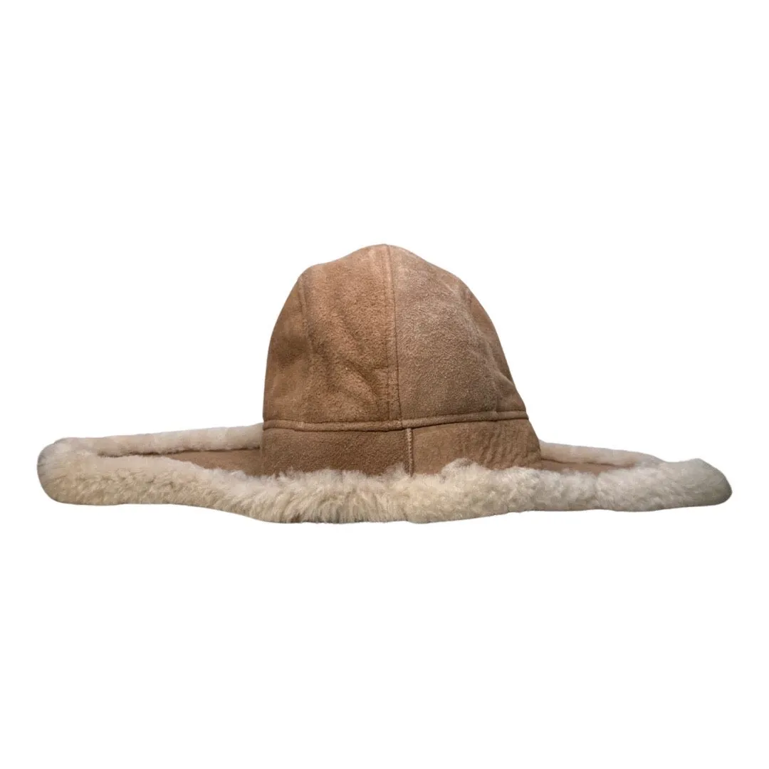 Kashani Tan Suede Shearling Aviator Hat