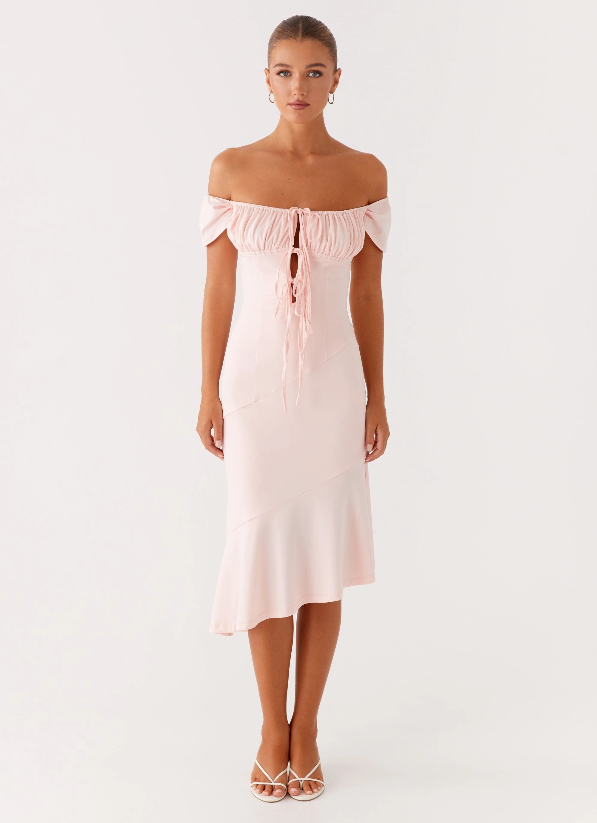 Clasp-Closure Urban Drape Katherine Midi Dress - Pink