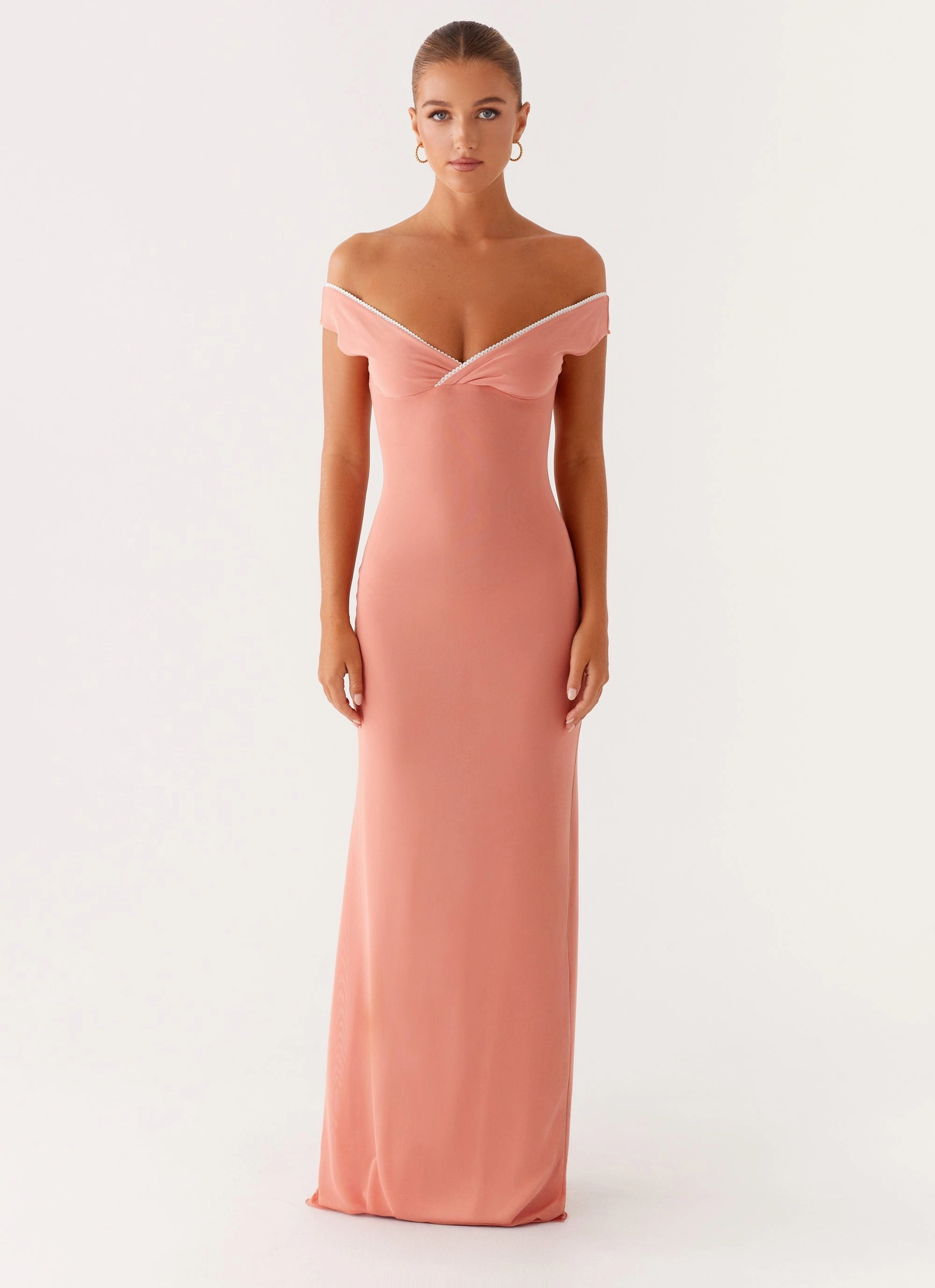 Office Mood Water-resistant Katiya Maxi Dress - Peach