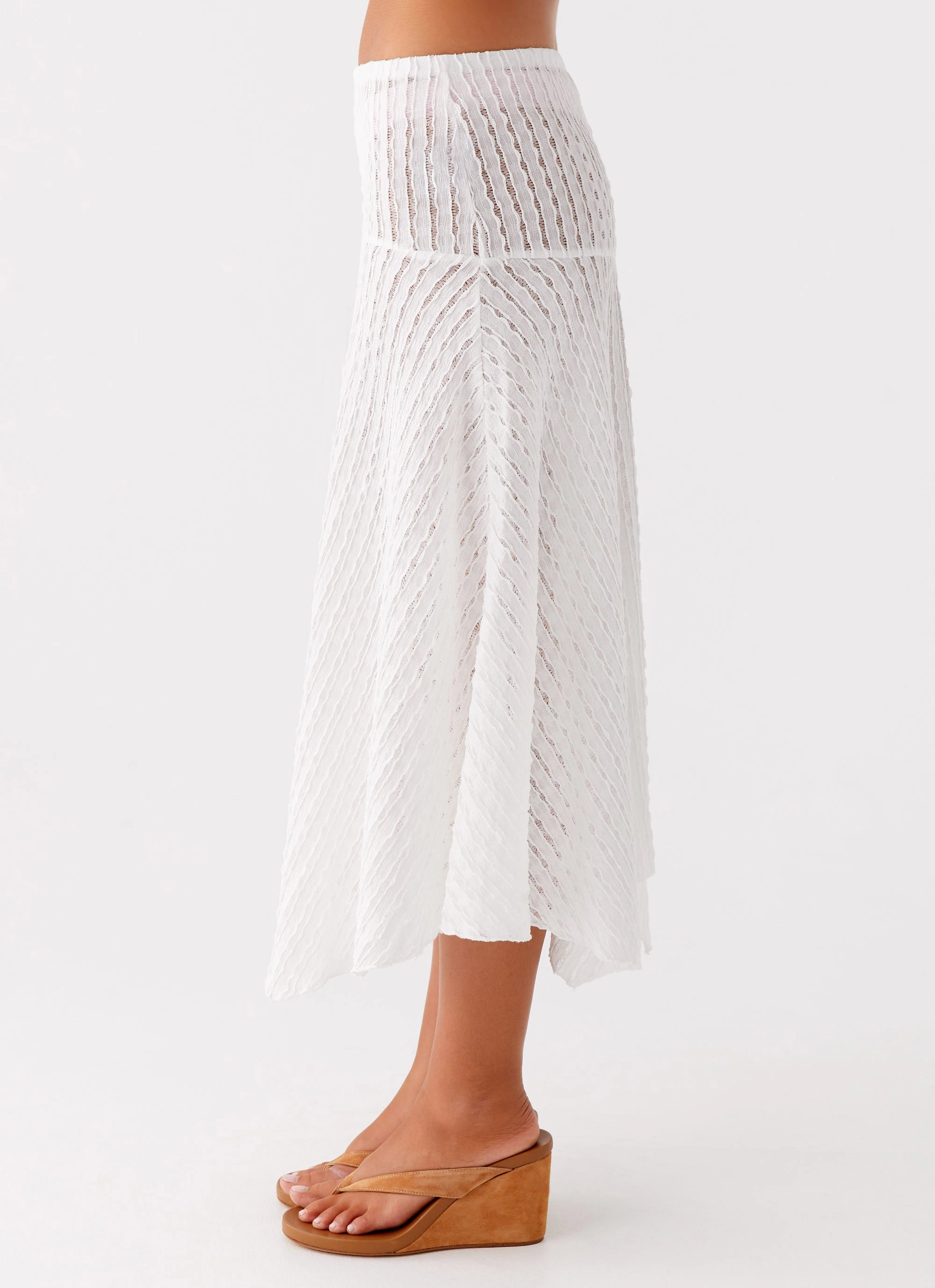 Katta Midi Skirt - Ivory Body Aligned WrinkleResistantMaterial