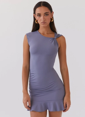 Katy Frill Mini Dress - Ash Sleek Flow