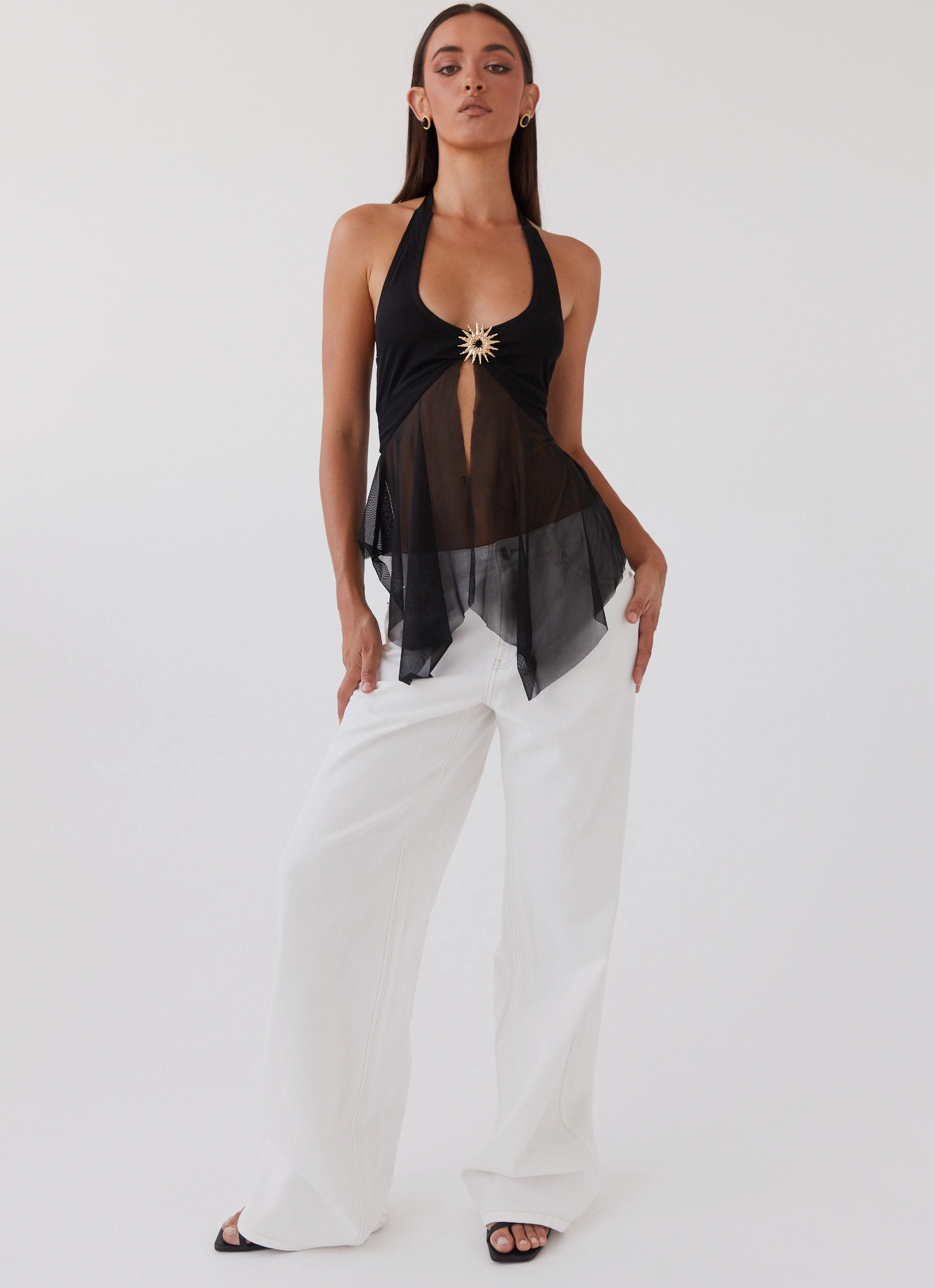 Anti Pilling Fabric Keanna Low Rise Denim Jeans - Ivory