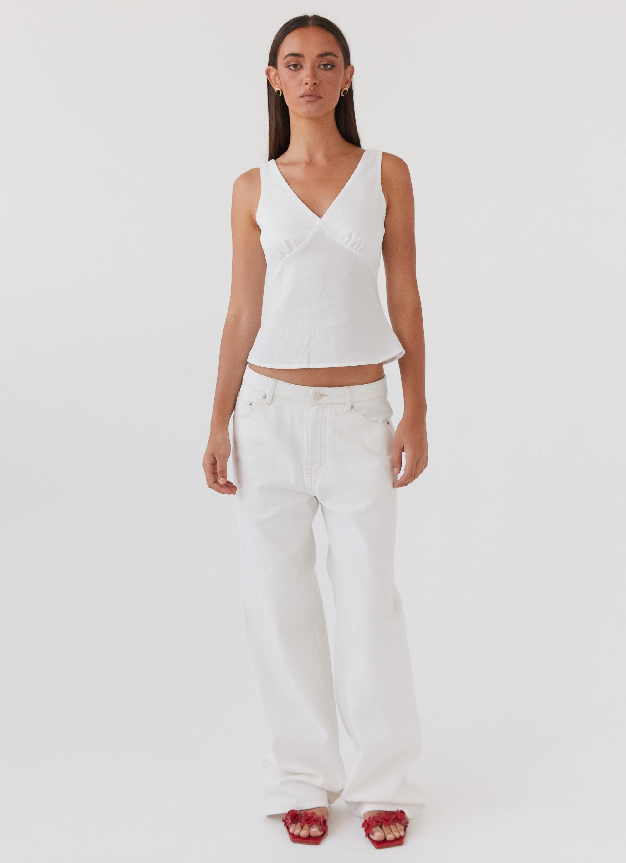 Keanna Low Rise Denim Jeans - Ivory Urban Edge Soft Support