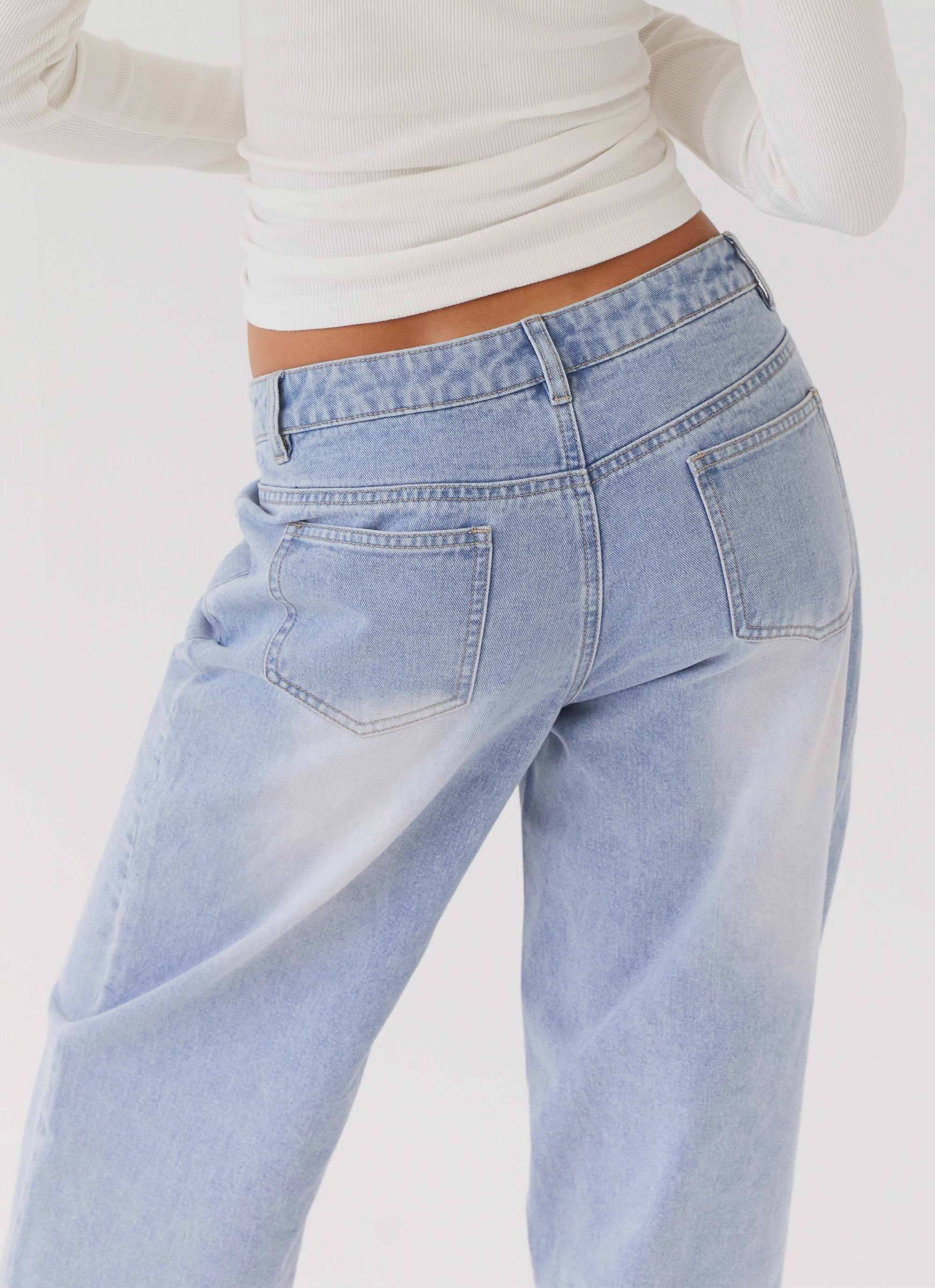 Keanna Low Rise Denim Jeans - Light Blue Body Shape