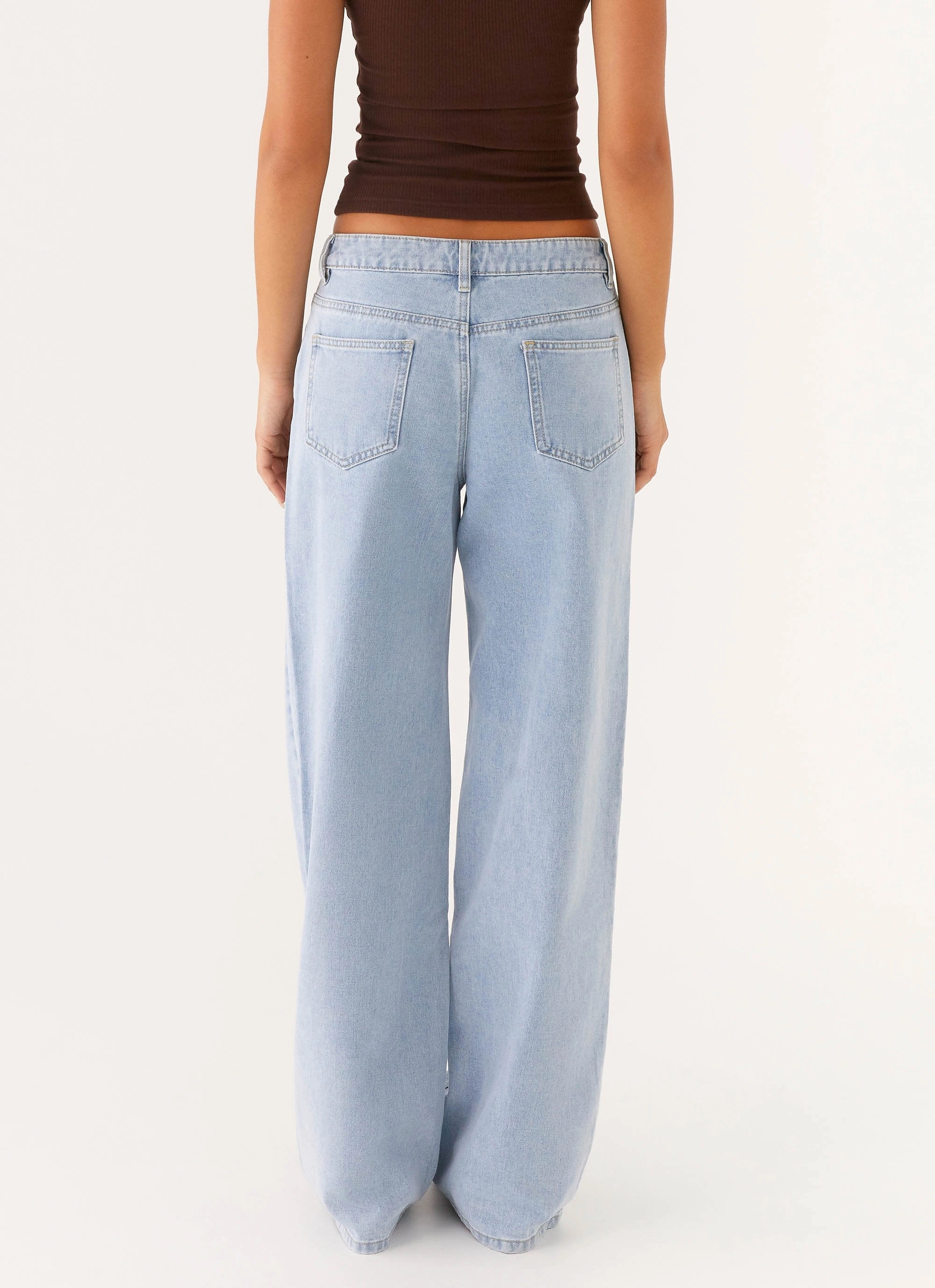Soft Stretch Street Inspired Keanna Low Rise Denim Jeans - Sky