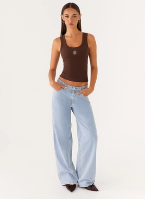 LowProfileWaistband Keanna Low Rise Denim Jeans - Sky
