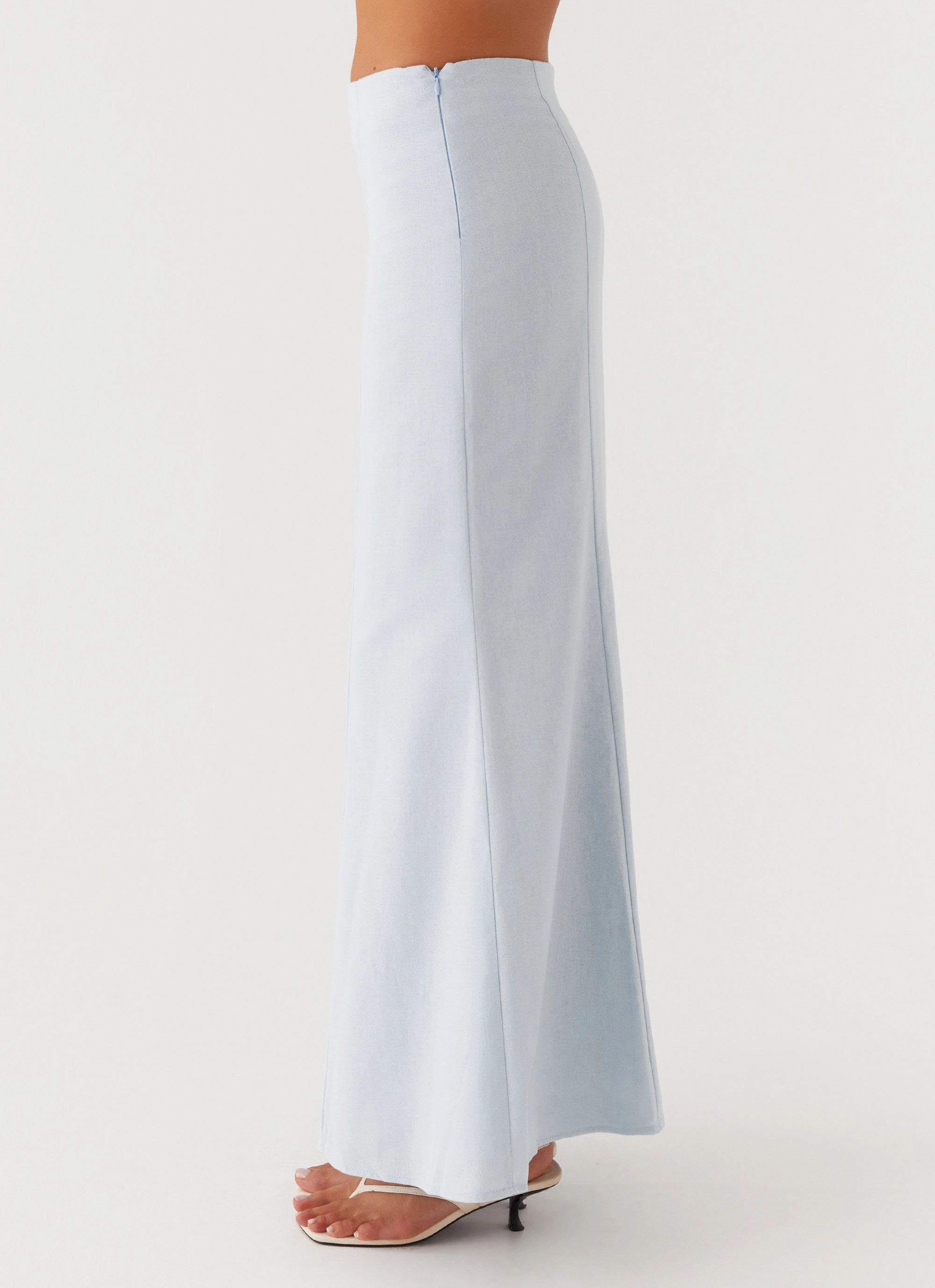 Stretchable Waist Keep Moving Maxi Skirt - Blue