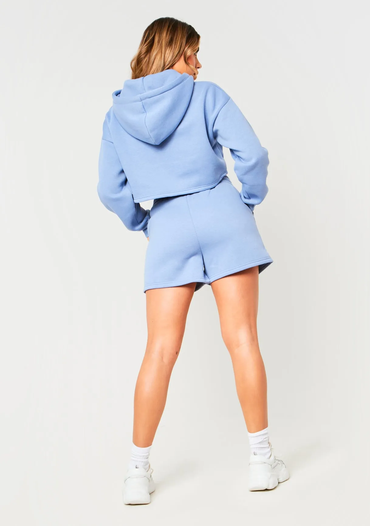 Keira Blue Missy Embossed Sweat Shorts
