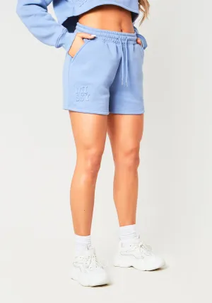 Keira Blue Missy Embossed Sweat Shorts