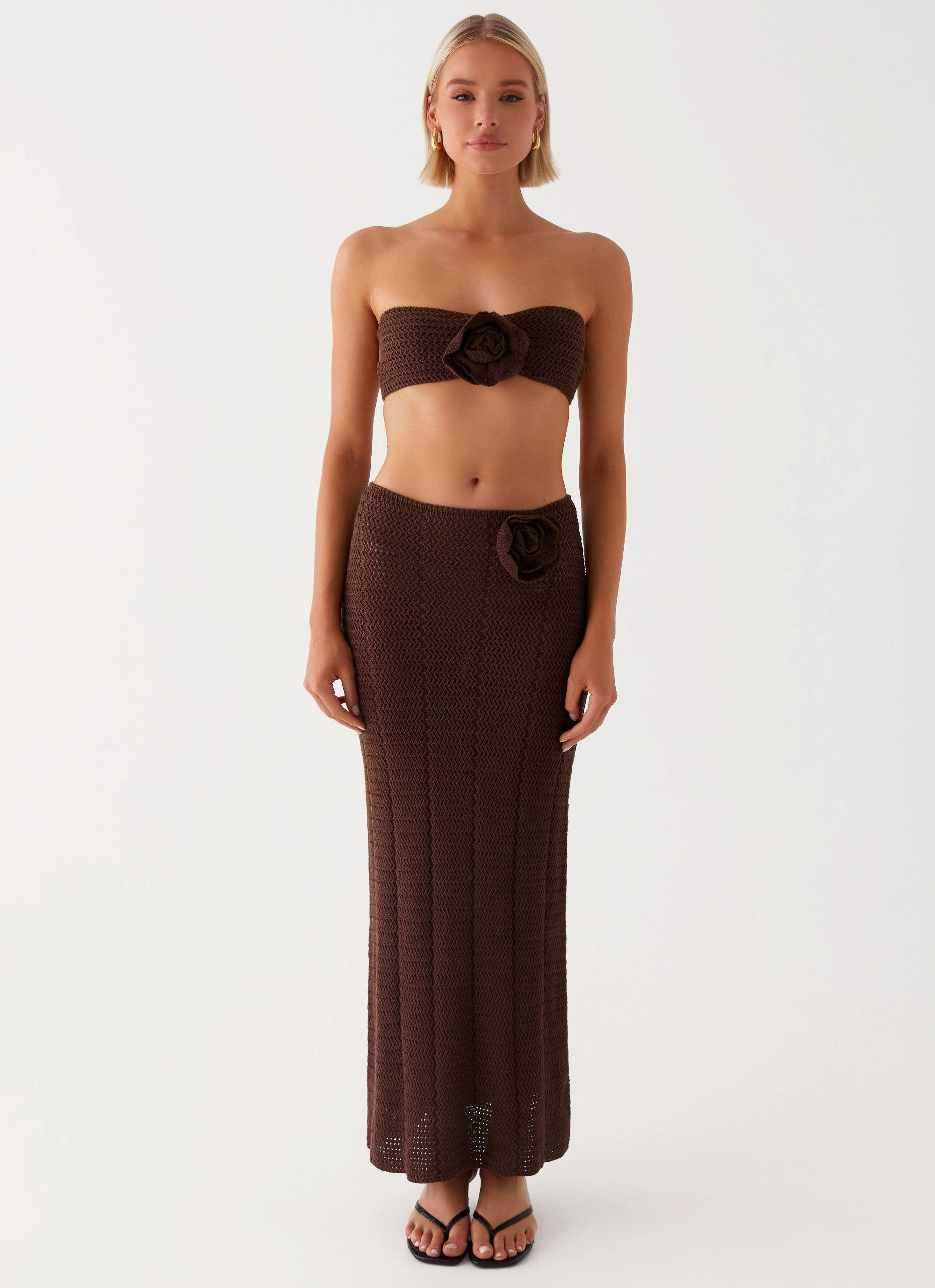 Kelcie Rose Crochet Bandeau Top - Chocolate Hiking Gear