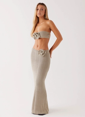 Family Celebration Kelcie Rose Crochet Maxi Skirt - Sage