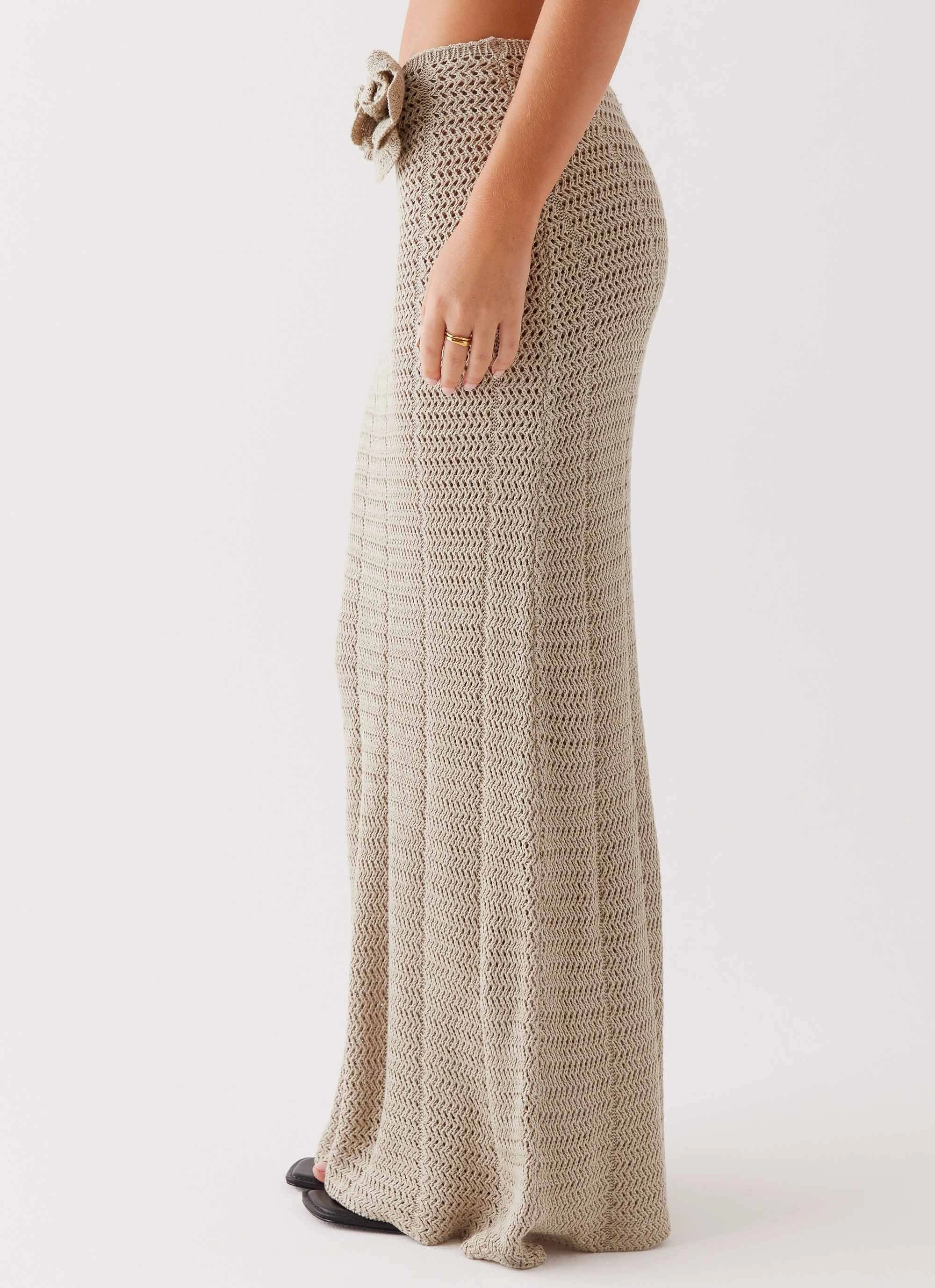 Kelcie Rose Crochet Maxi Skirt - Sage Neat Fit Light Comfort