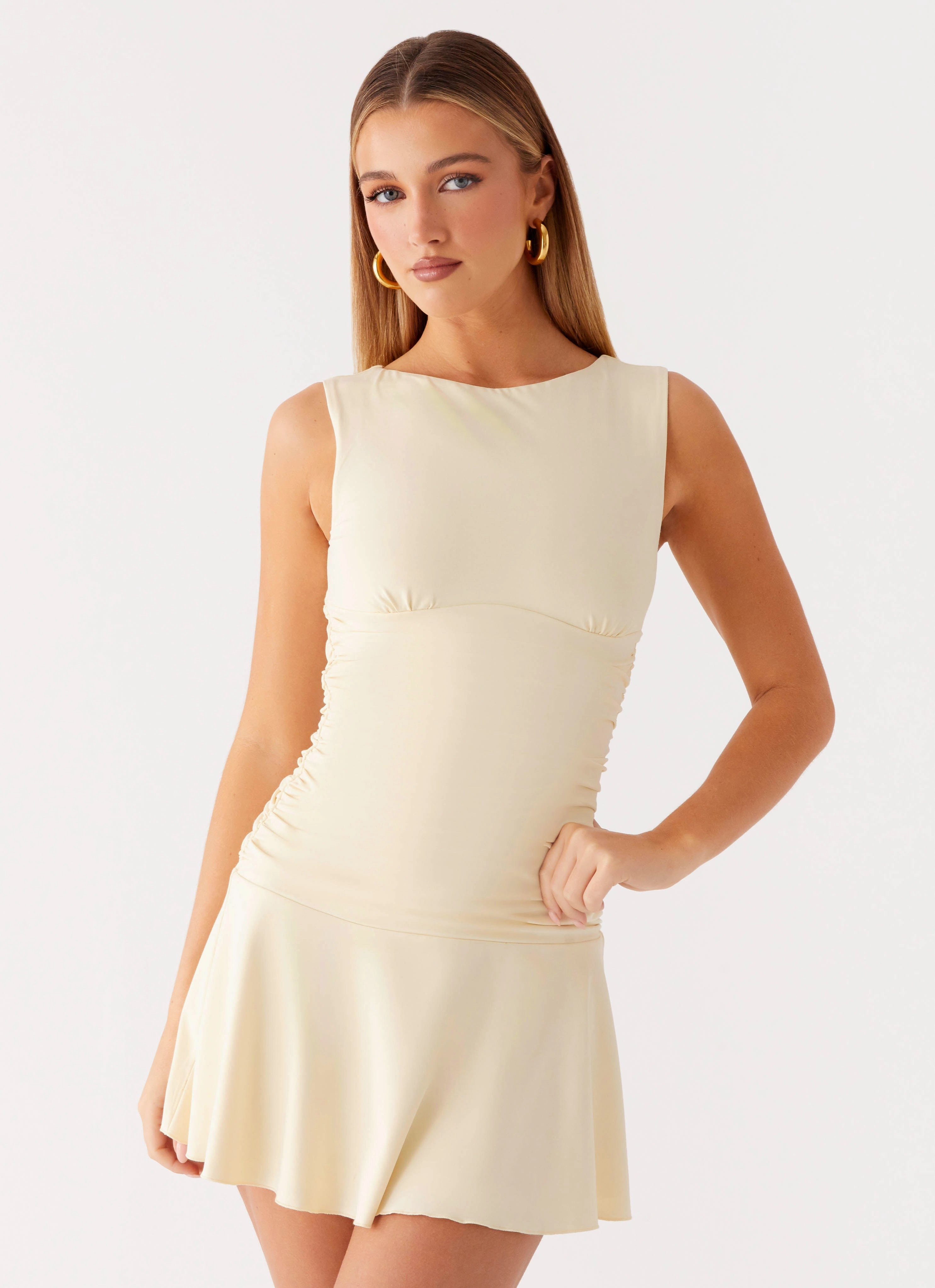 Kelda Mini Dress - Yellow Exclusive-Design Walkable Flow