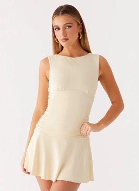 Kelda Mini Dress - Yellow Exclusive-Design Walkable Flow