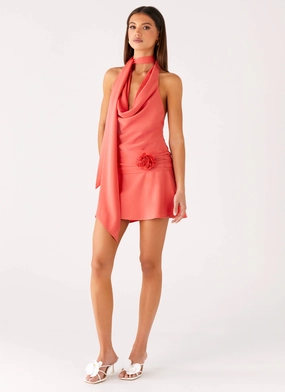 Kenzie Mini Dress - Coral Chic Fit