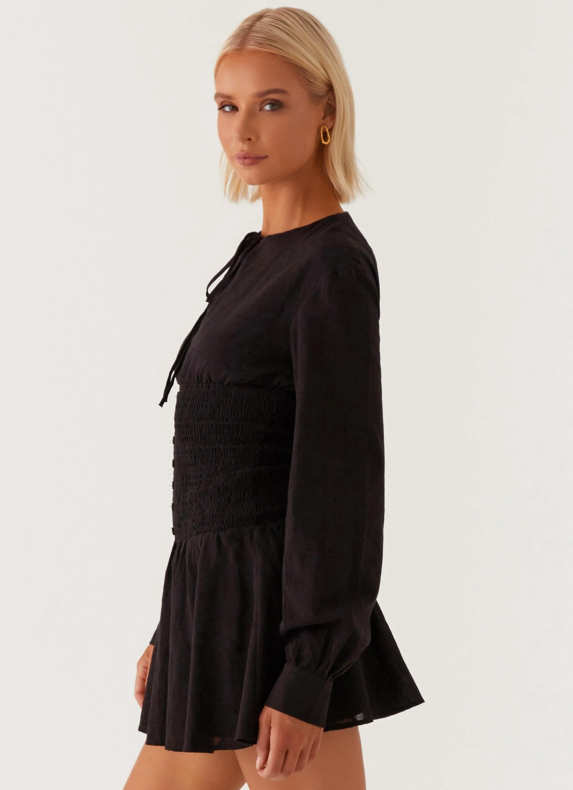 Comfy and Chic Kenzo Long Sleeve Mini Dress - Black