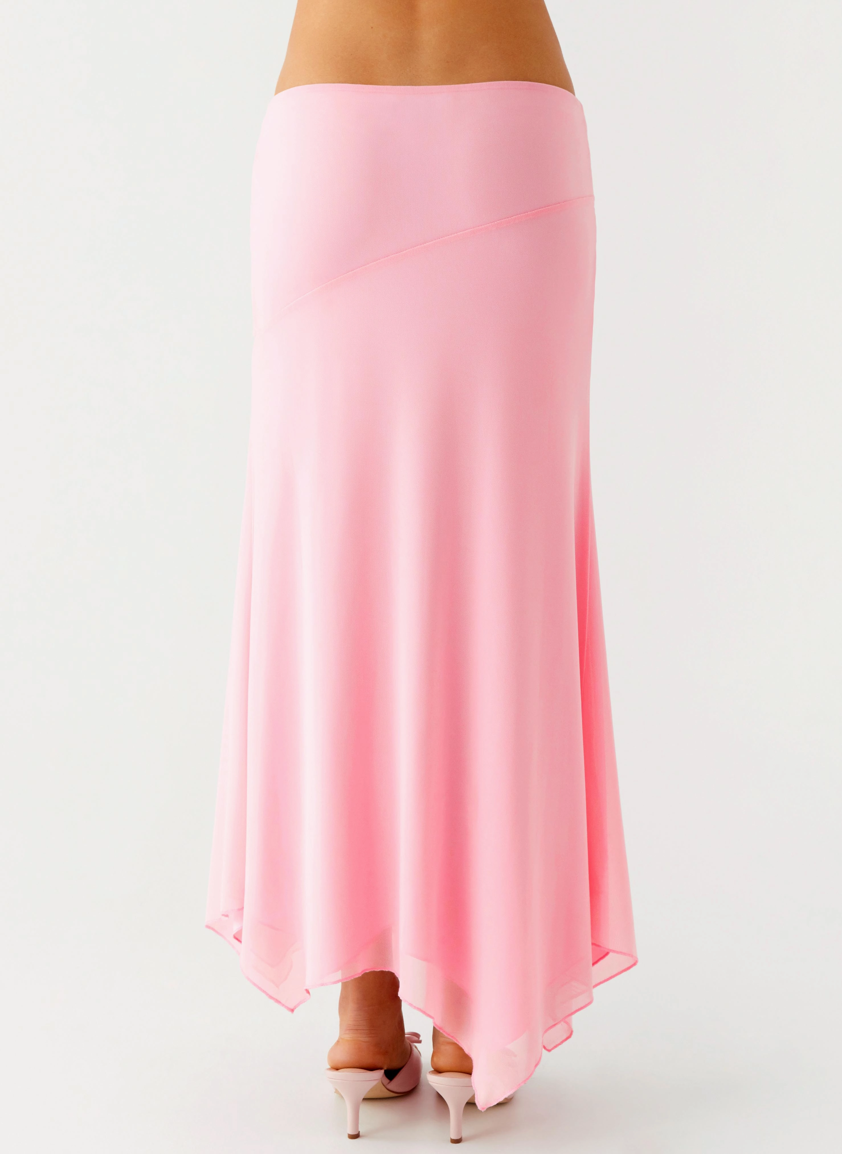 Kerrie Hanky Midi Skirt - Baby Pink SoftTouchFinish Flexible Waist