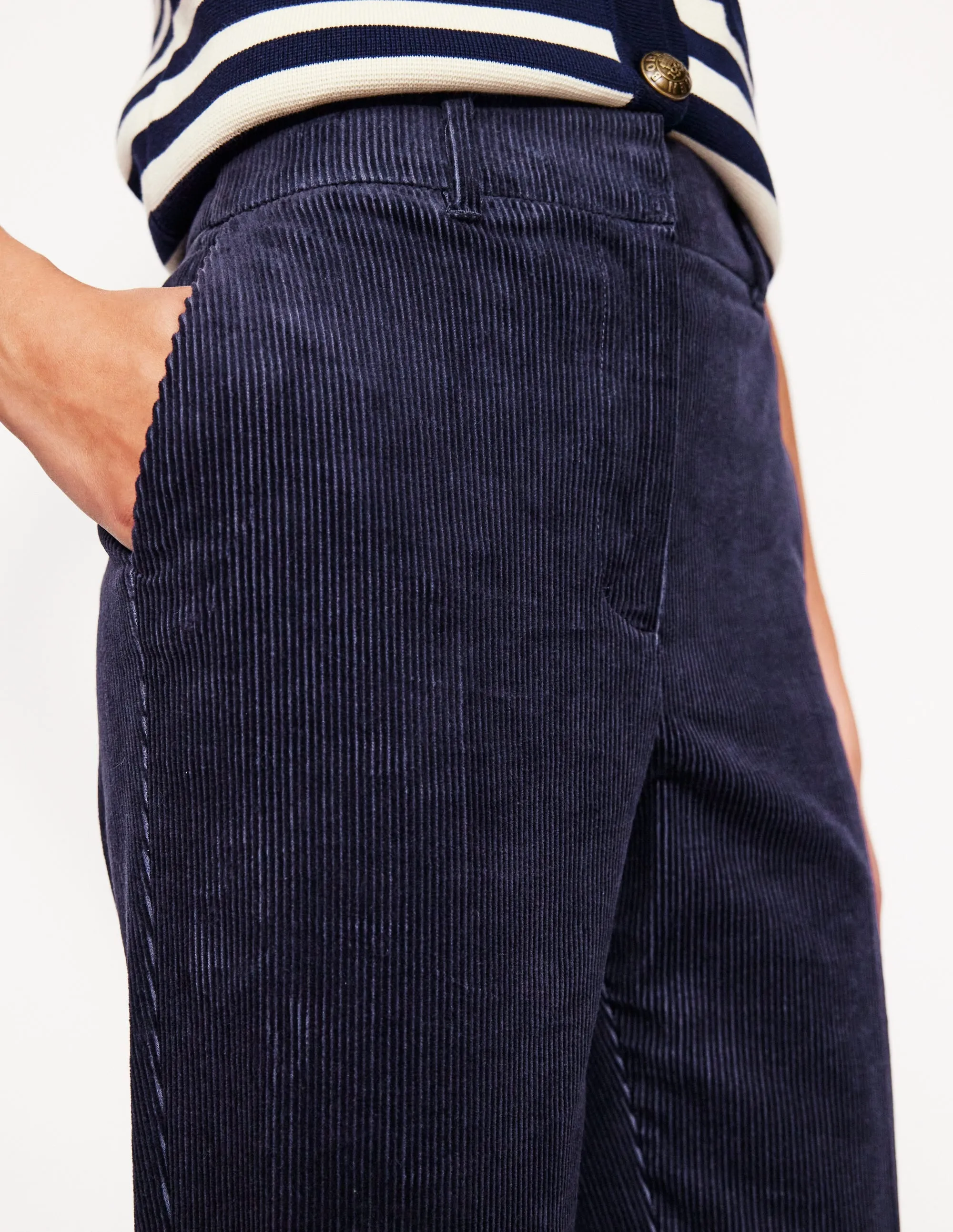 Kew Cord Trousers-Navy