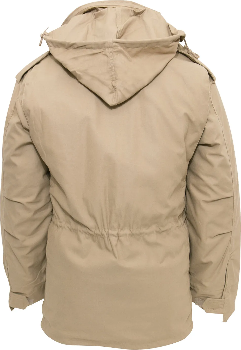 Khaki - Tactical M-65 Field Jacket Army Coat M1965 - Poly/Cotton with Liner