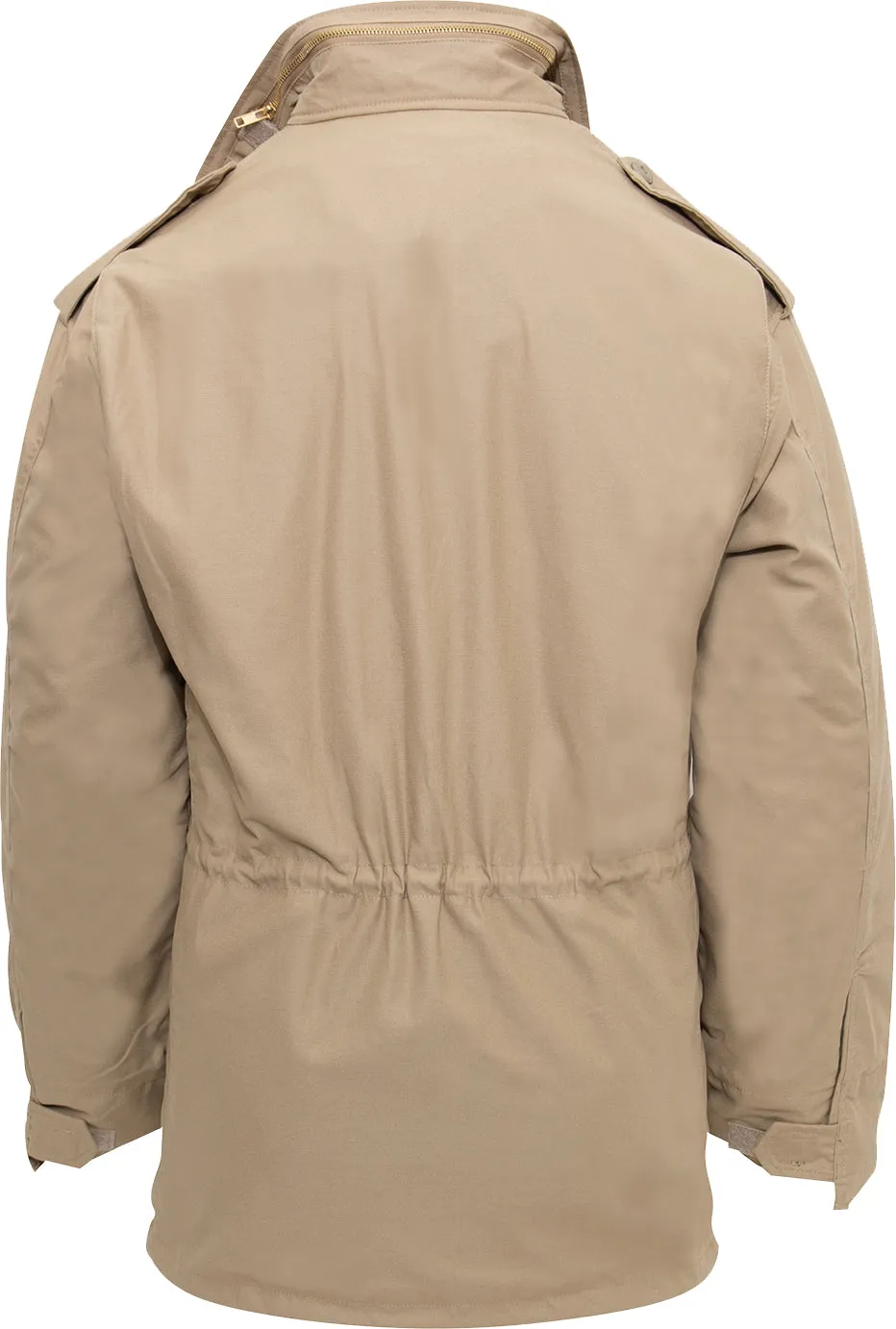 Khaki - Tactical M-65 Field Jacket Army Coat M1965 - Poly/Cotton with Liner