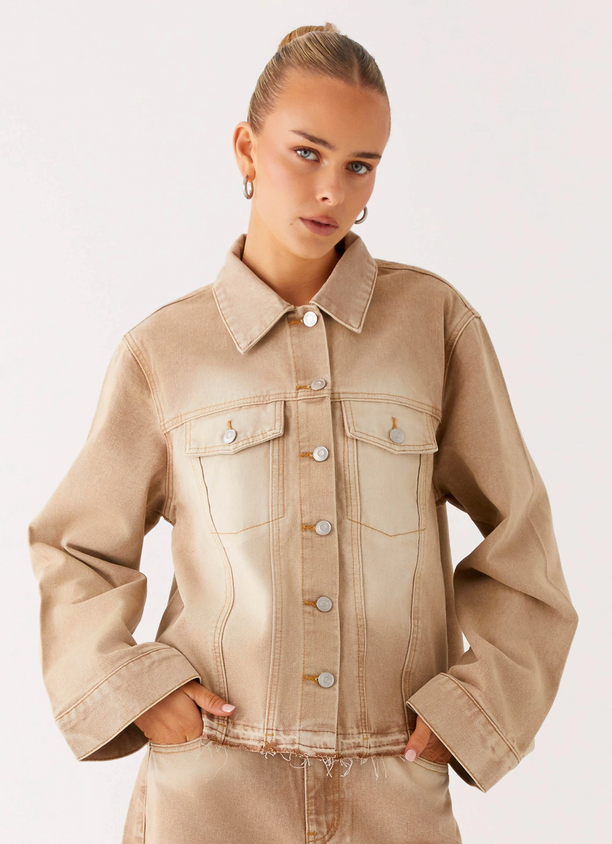 Effortless Travel Wear Teflon coating Khalil Denim Jacket - Tan