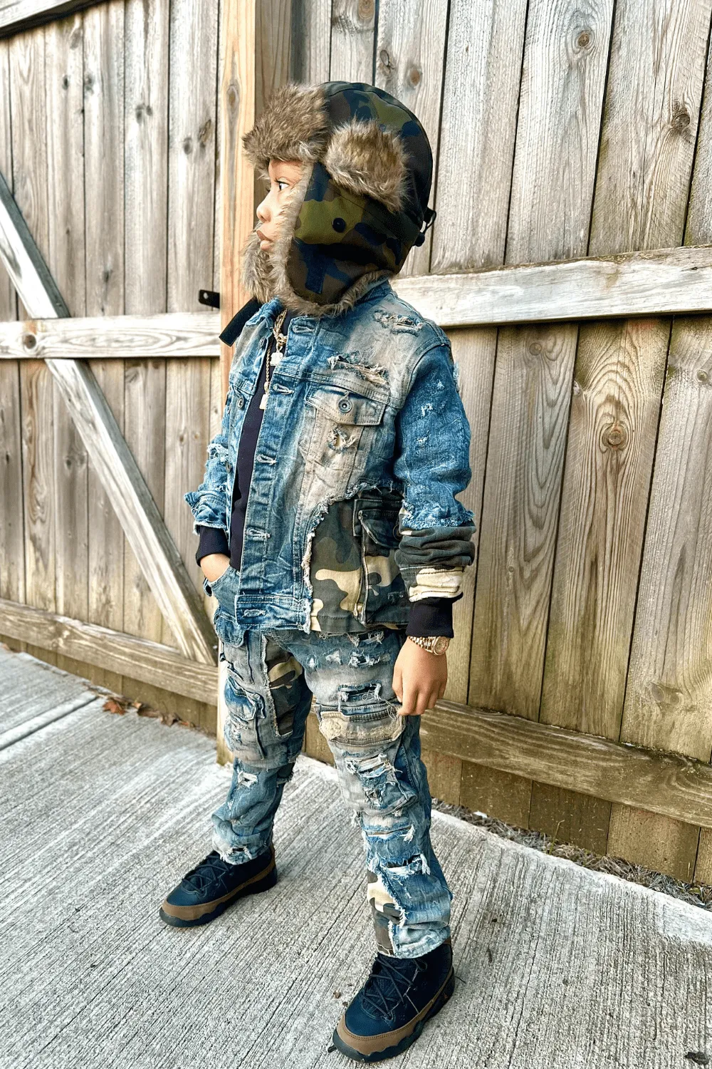 Kids Devotion Denim Trucker Jacket (Woodland)
