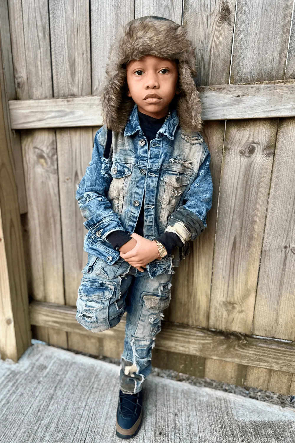Kids Devotion Denim Trucker Jacket (Woodland)