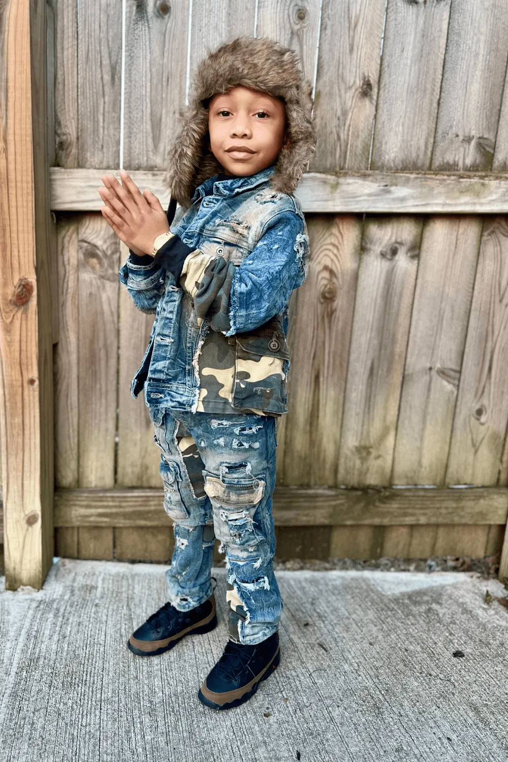 Kids Devotion Denim Trucker Jacket (Woodland)
