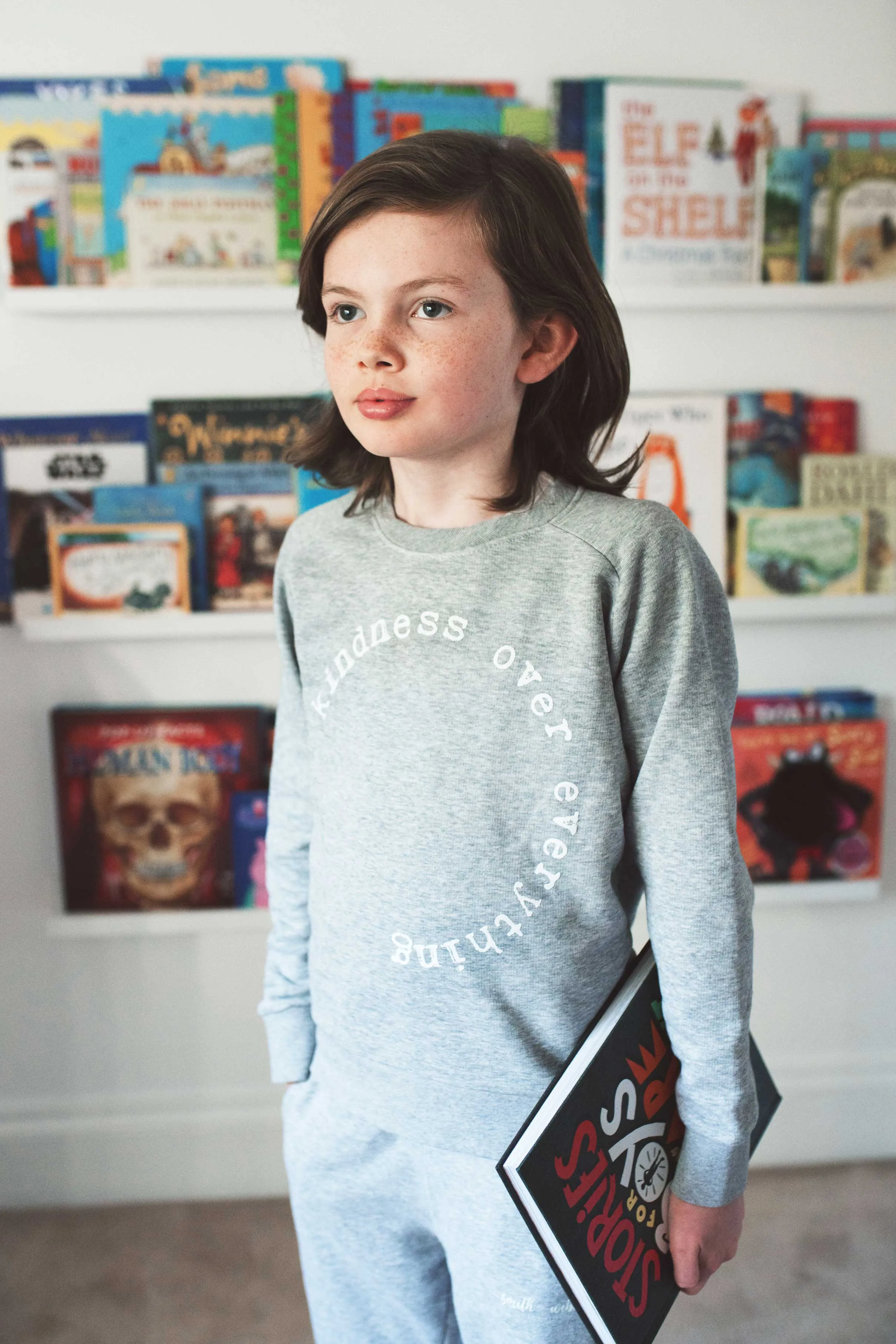 Kids Grey & White SMITH WEBB™ Logo Joggers