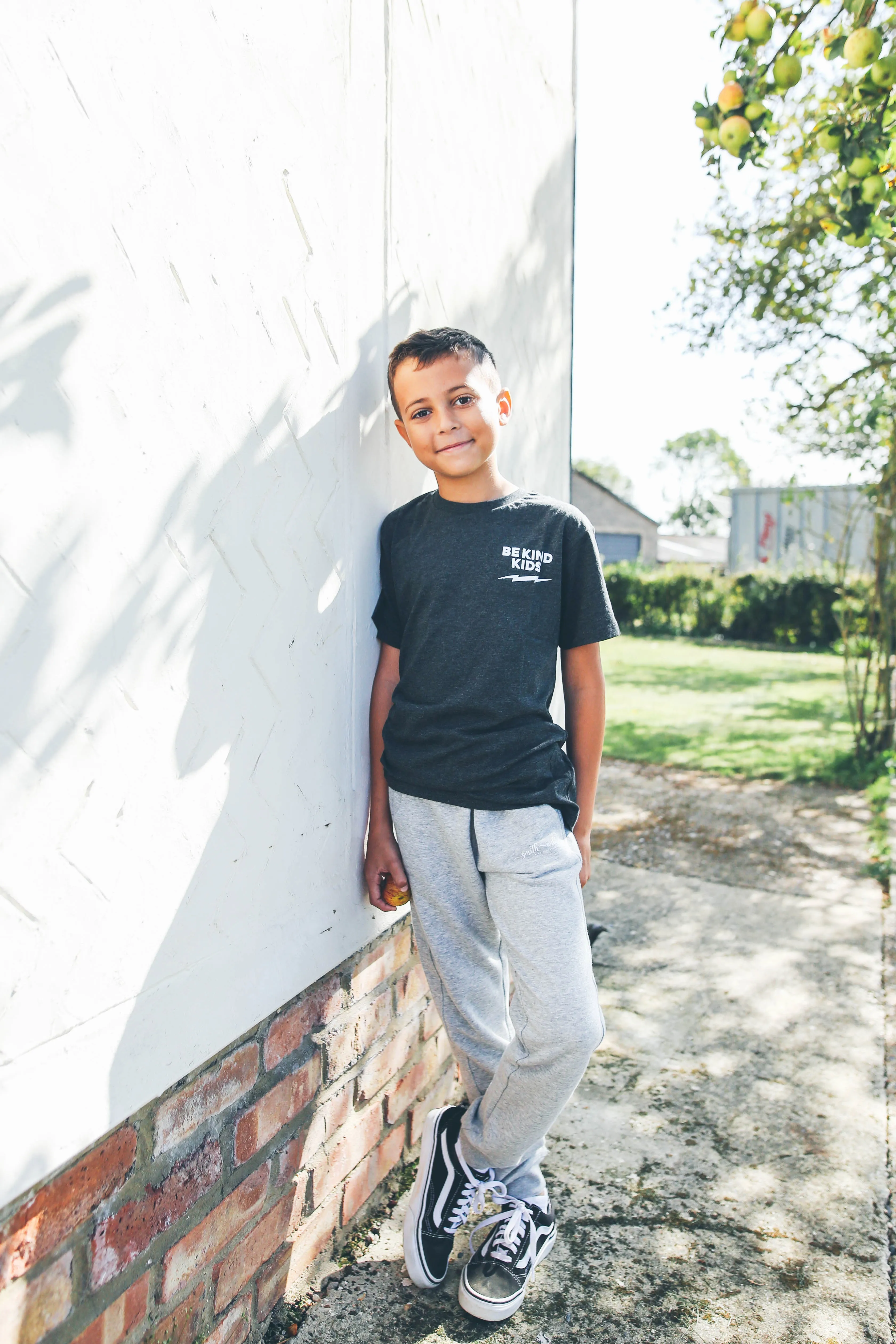 Kids Grey & White SMITH WEBB™ Logo Joggers