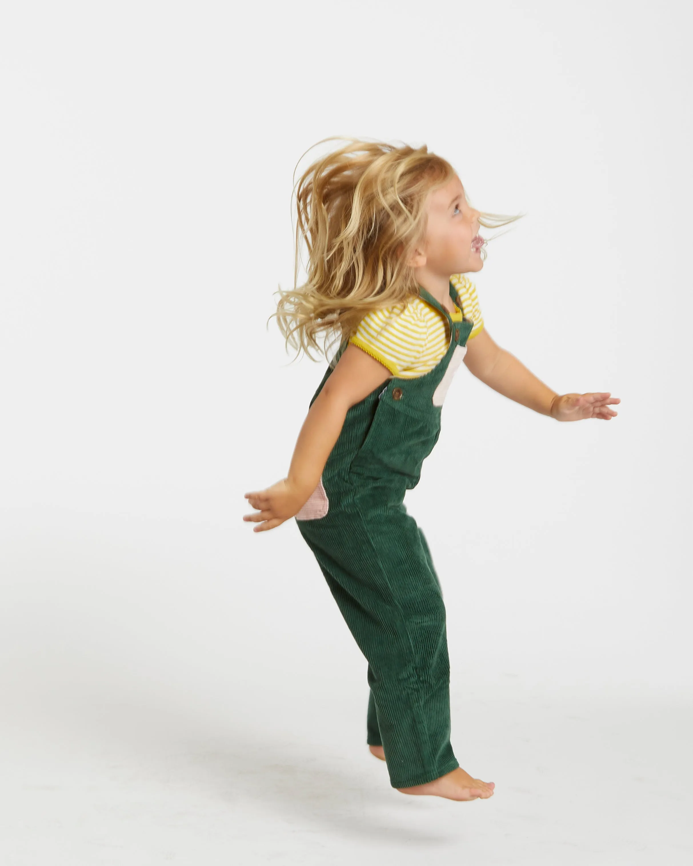 Kid's Overall (Forest Green/Powder Pink)
