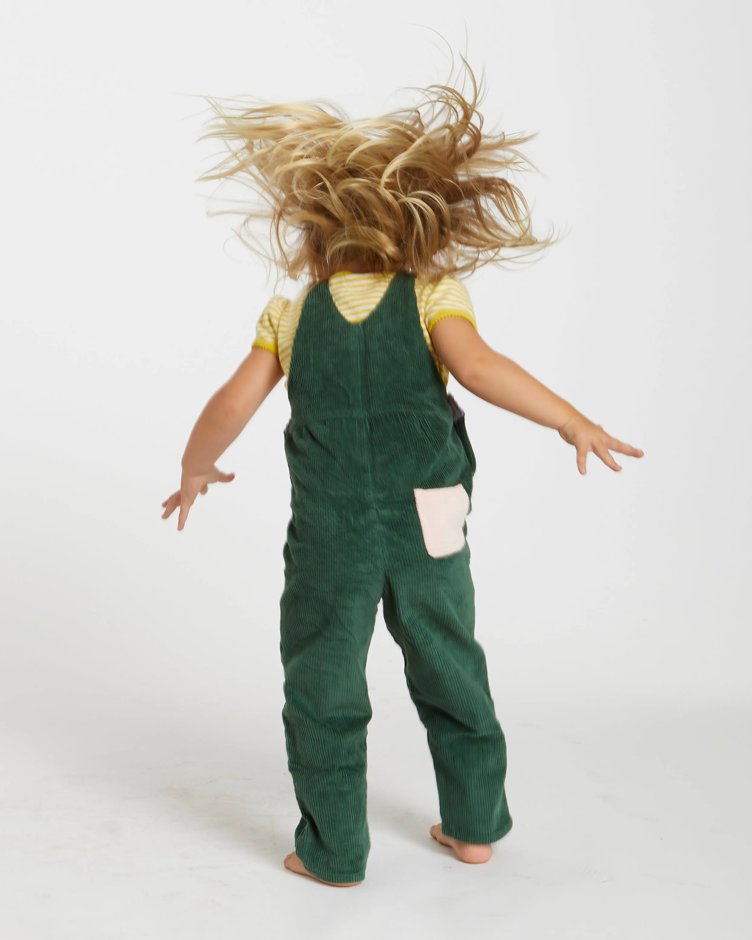 Kid's Overall (Forest Green/Powder Pink)