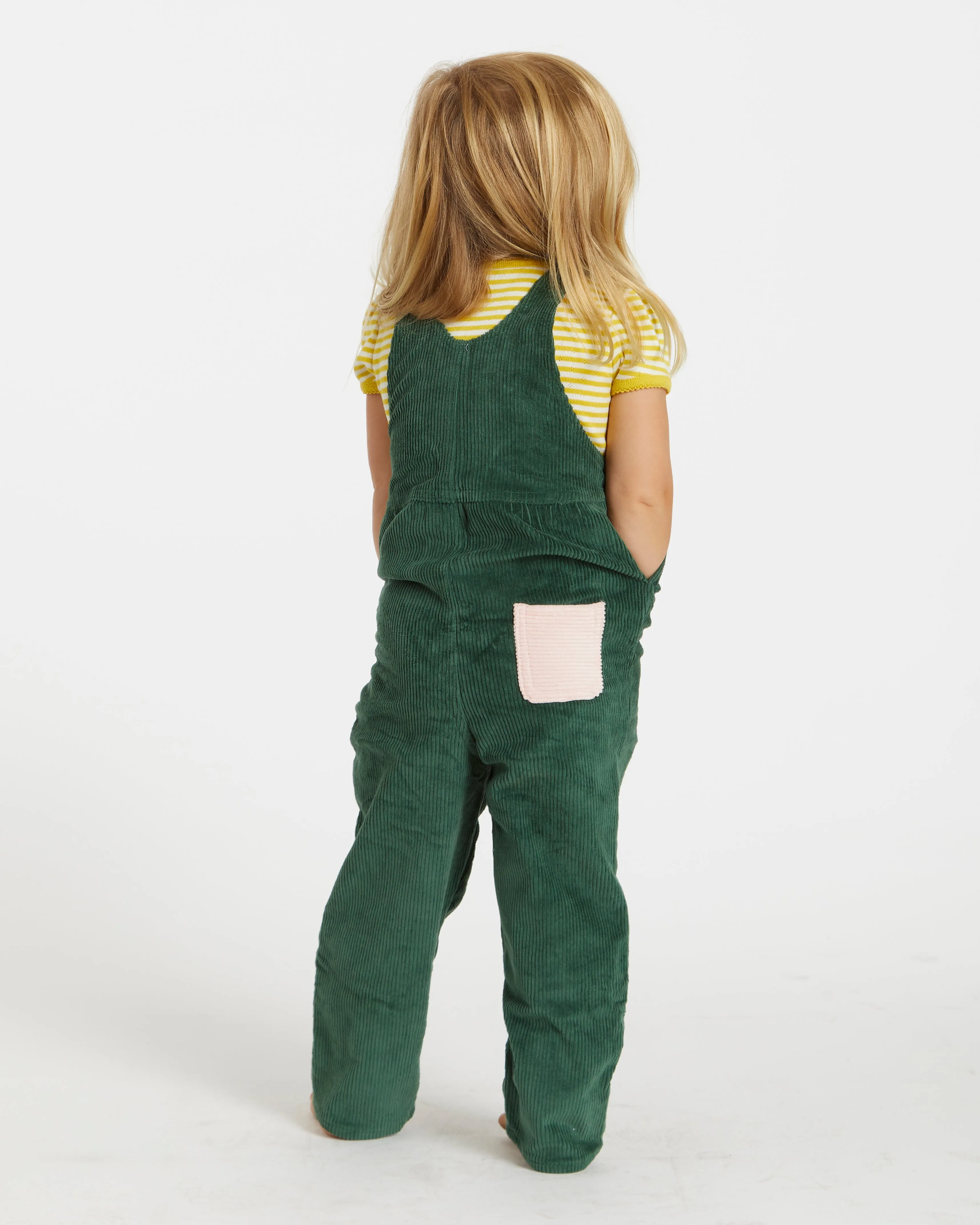 Kid's Overall (Forest Green/Powder Pink)