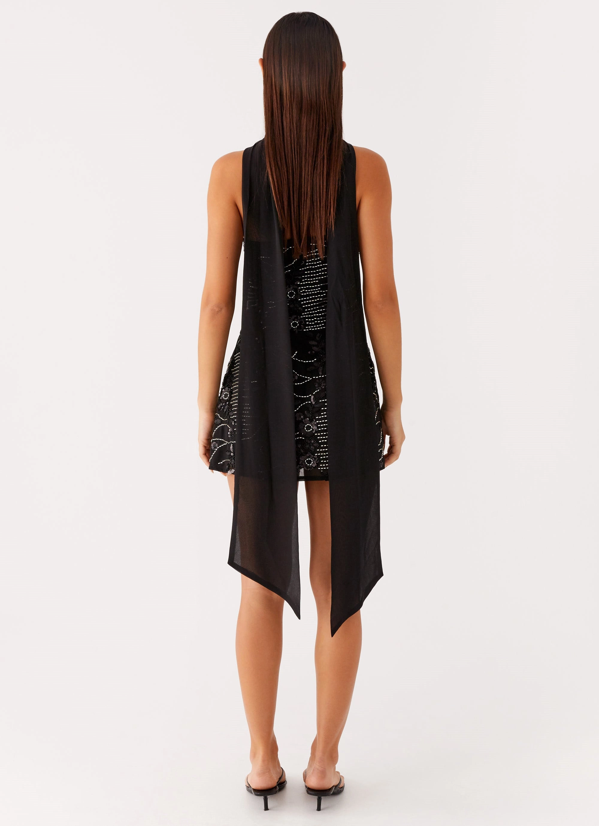 CompressionTechnology Kiesha Strapless Scarf Mini Dress - Black